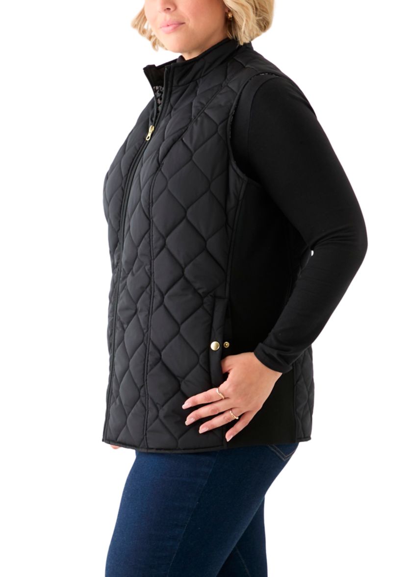 Plus Size Side Rib Solid Vest 