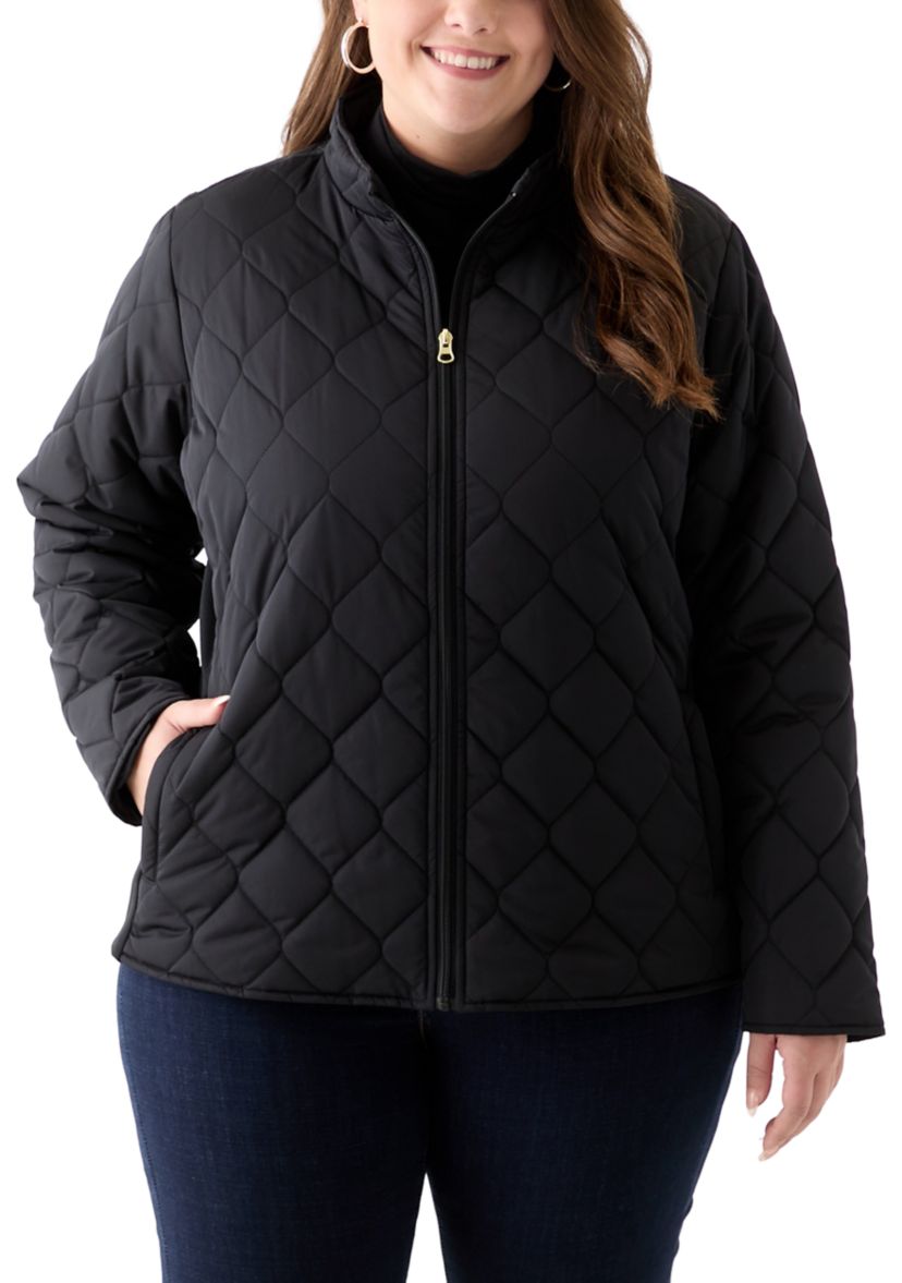 Plus Size Side Rib Puffer Jacket