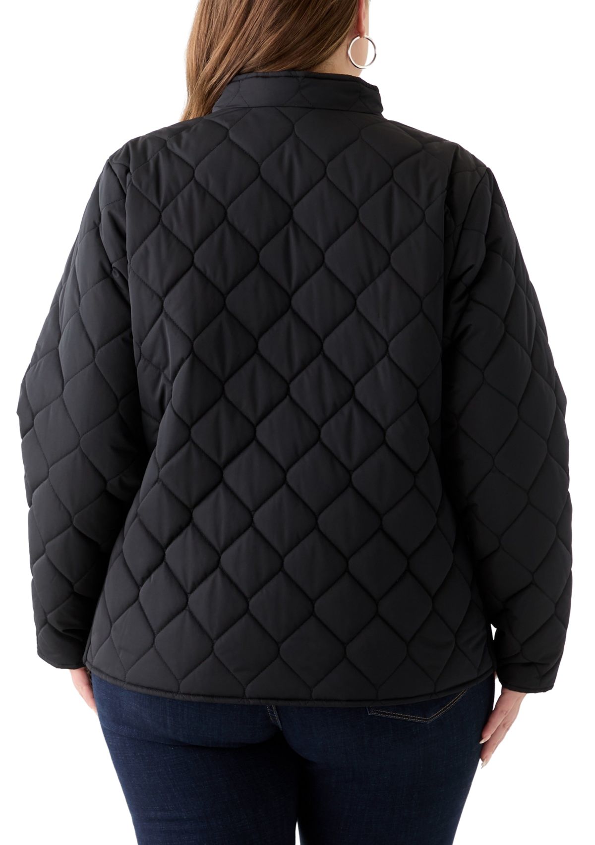 Plus Size Side Rib Puffer Jacket