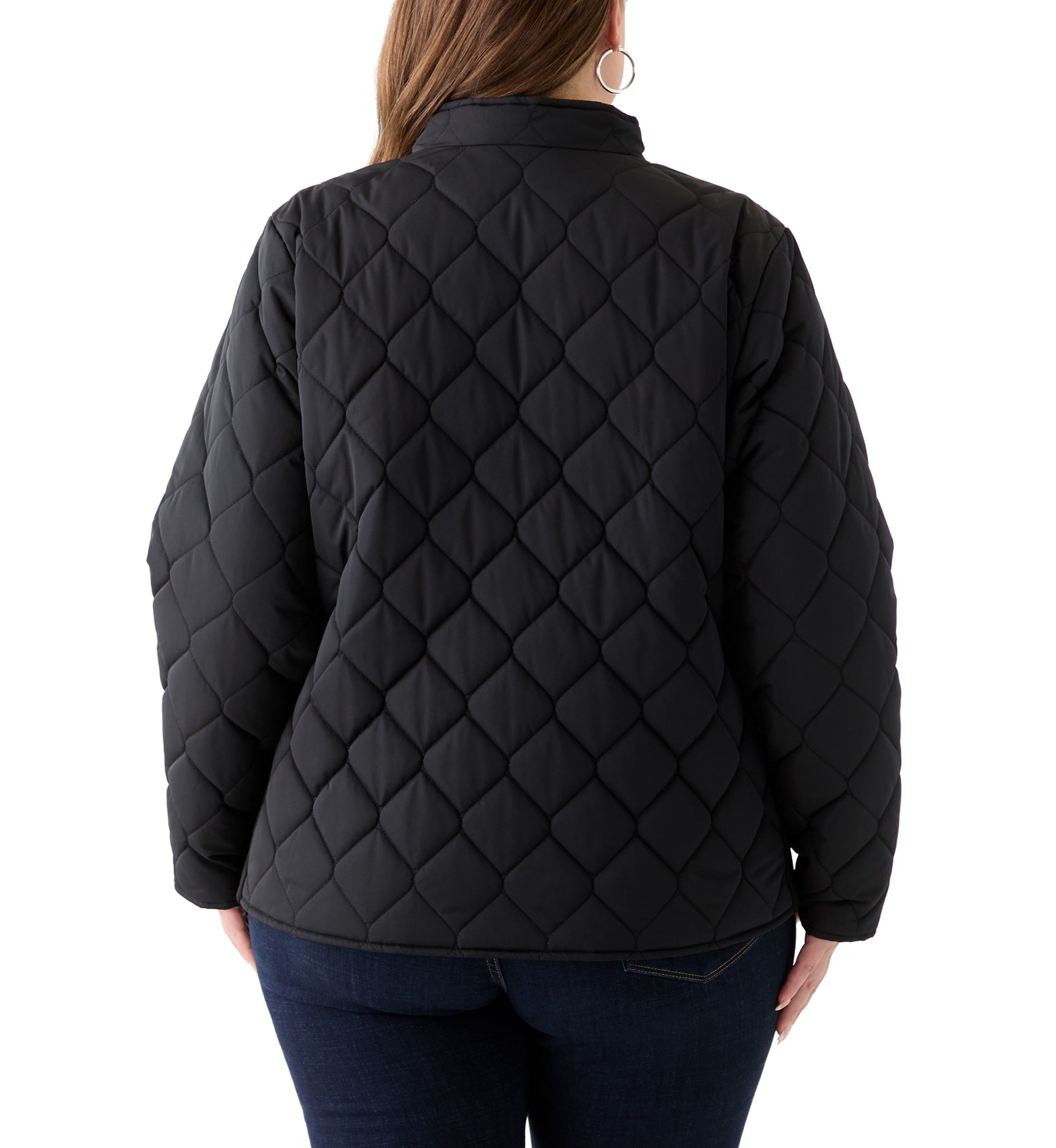 Plus Size Side Rib Puffer Jacket