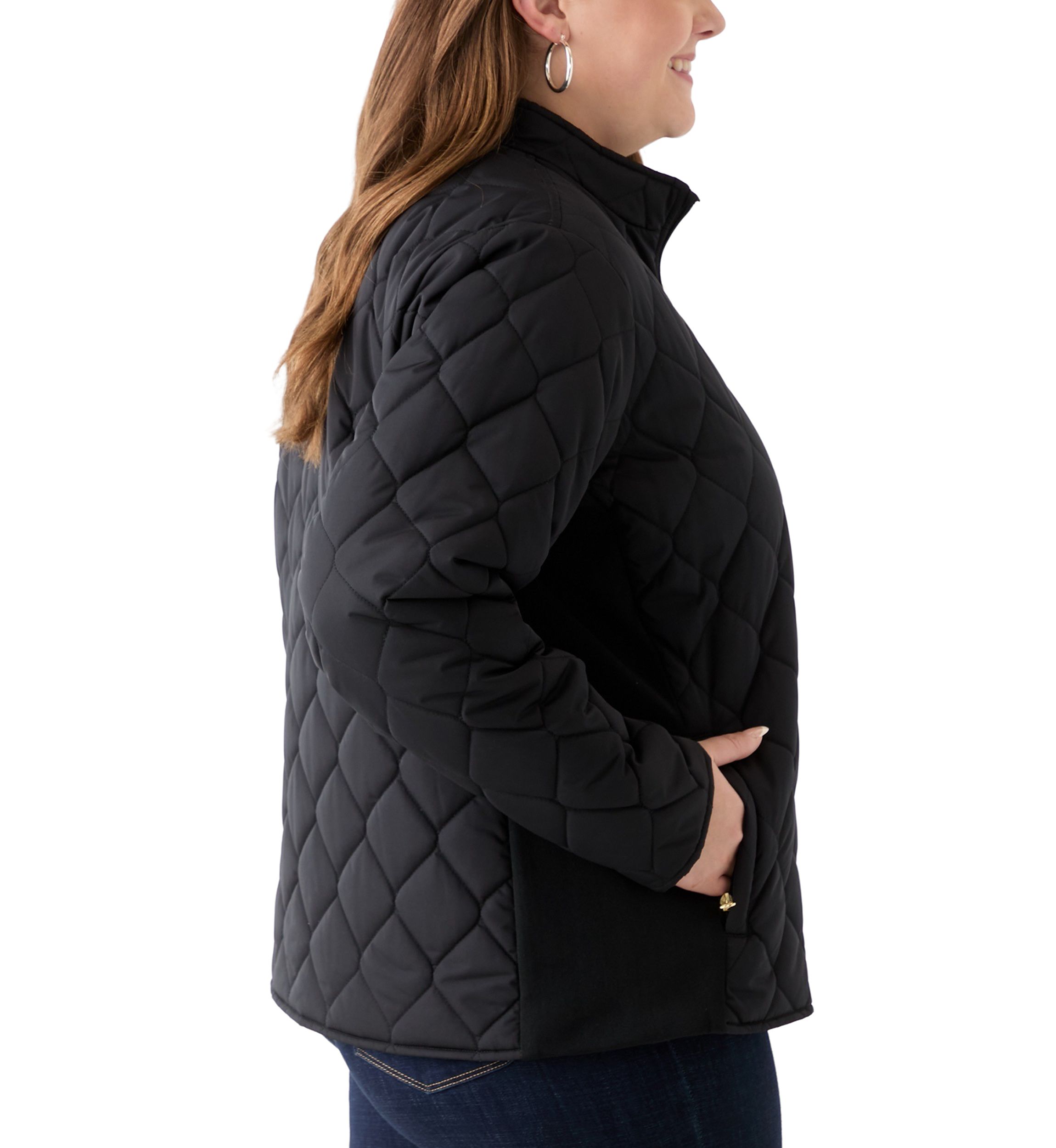 Plus Size Side Rib Puffer Jacket