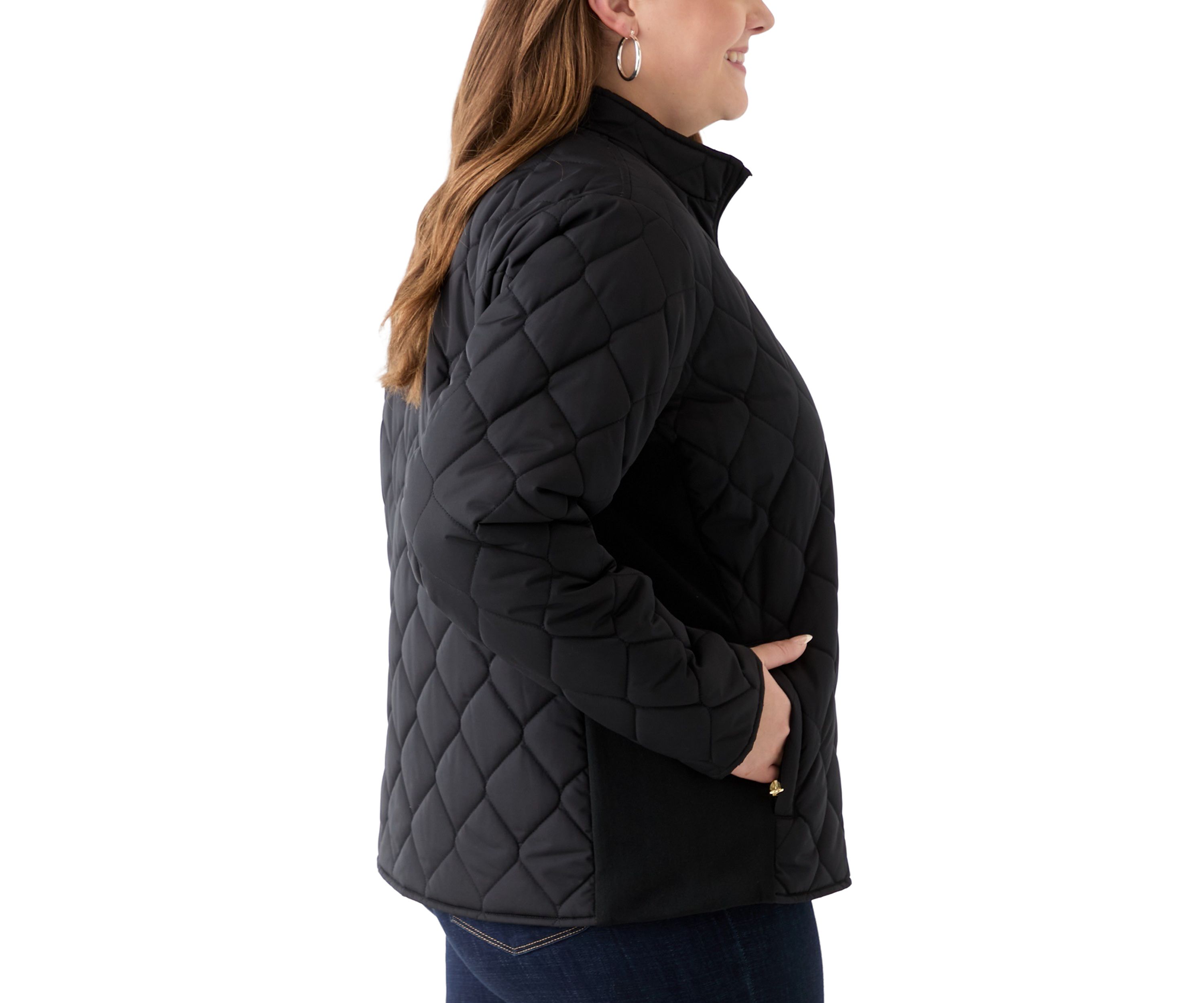 Plus Size Side Rib Puffer Jacket