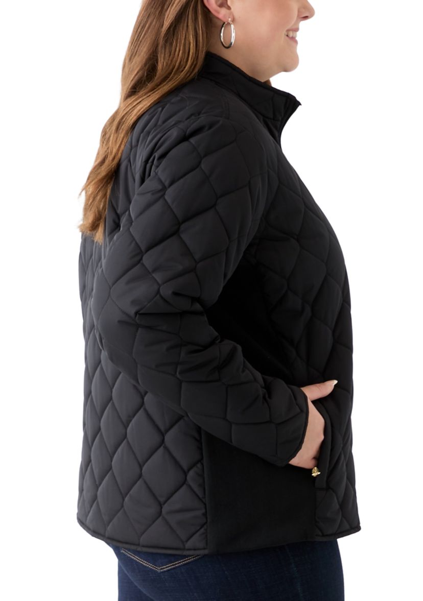 Plus Size Side Rib Puffer Jacket