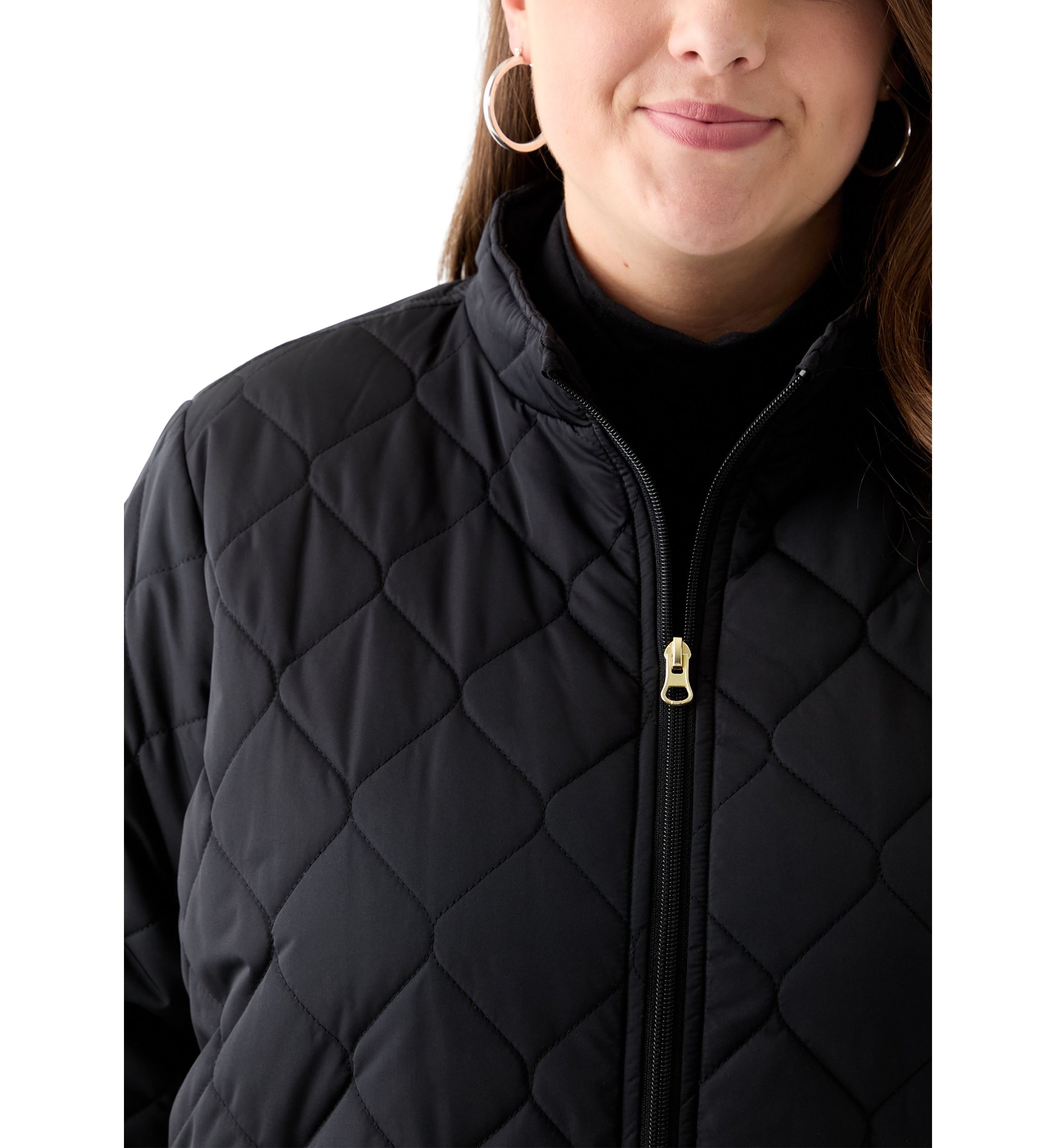 Plus Size Side Rib Puffer Jacket
