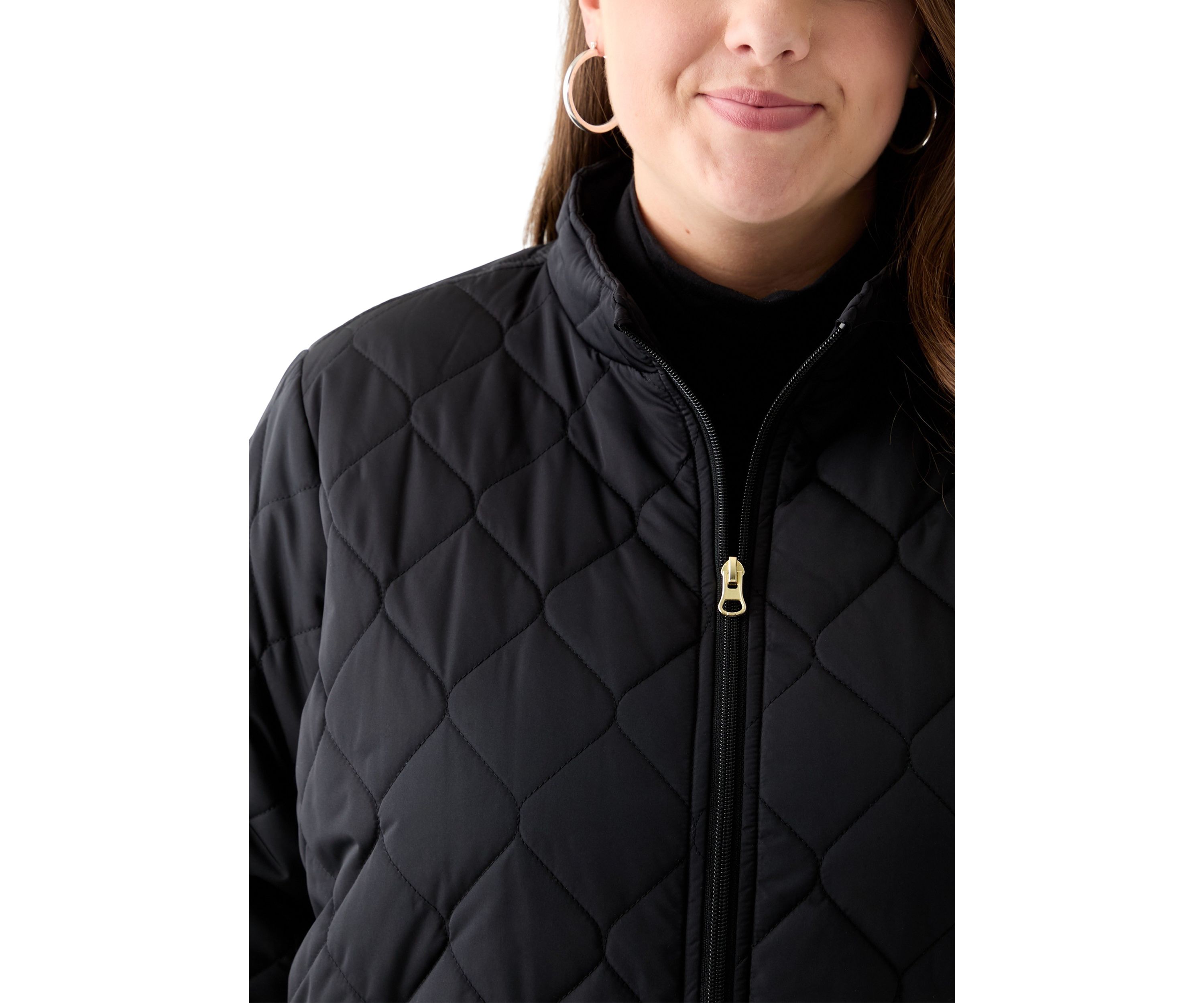 Plus Size Side Rib Puffer Jacket