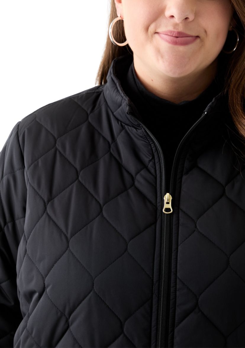 Plus Size Side Rib Puffer Jacket