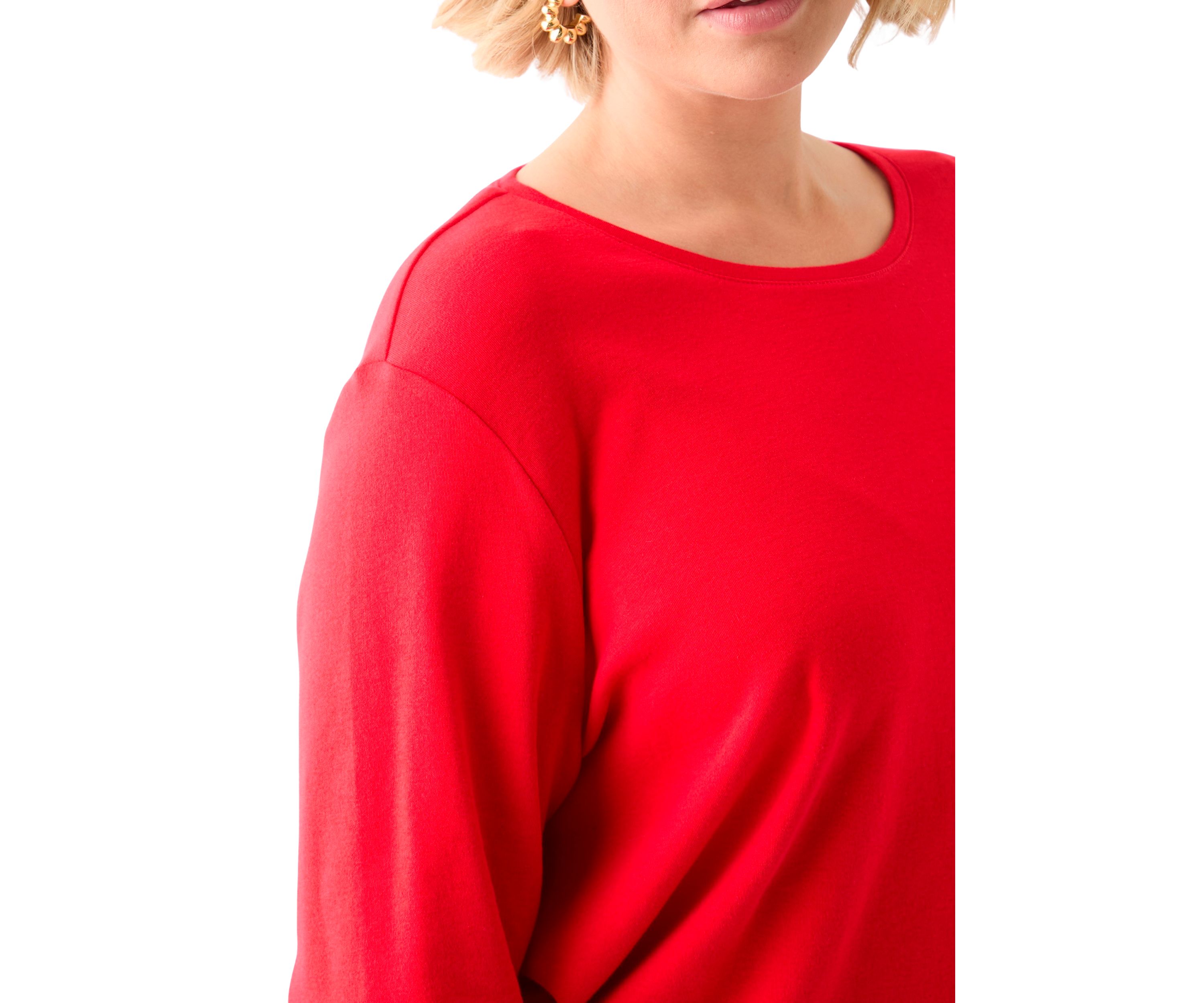 Plus Size 3/4 Sleeve Crew Neck Fashion Top