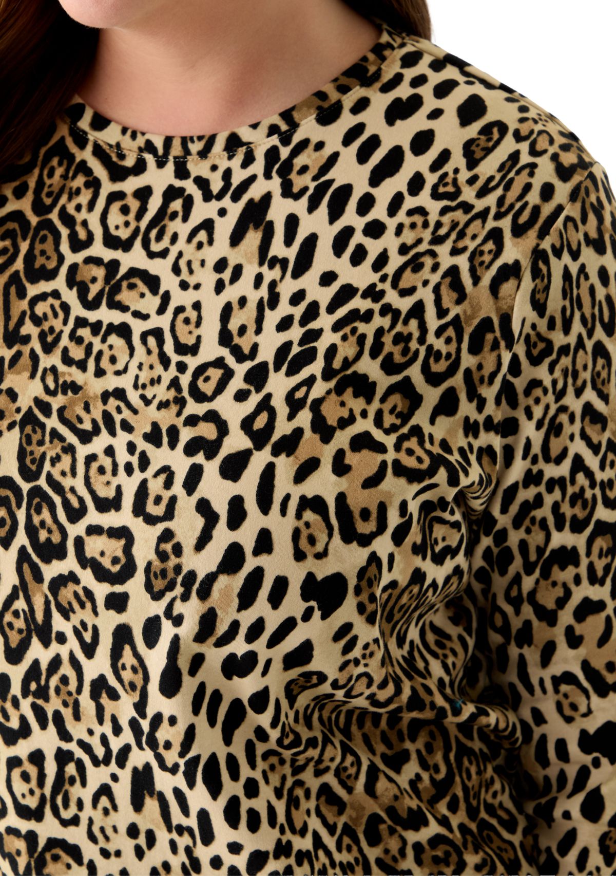 Plus Size 3/4 Sleeve Printed Shirt