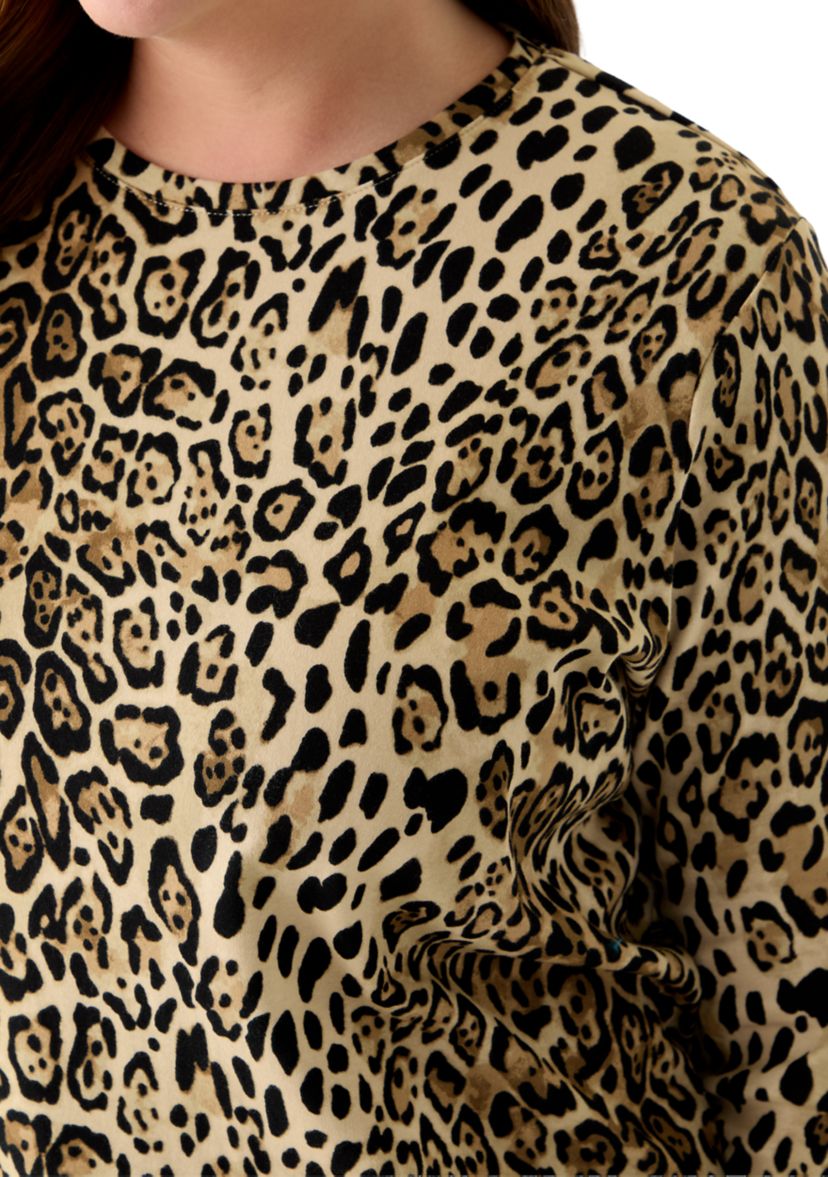 Plus Size 3/4 Sleeve Printed Shirt