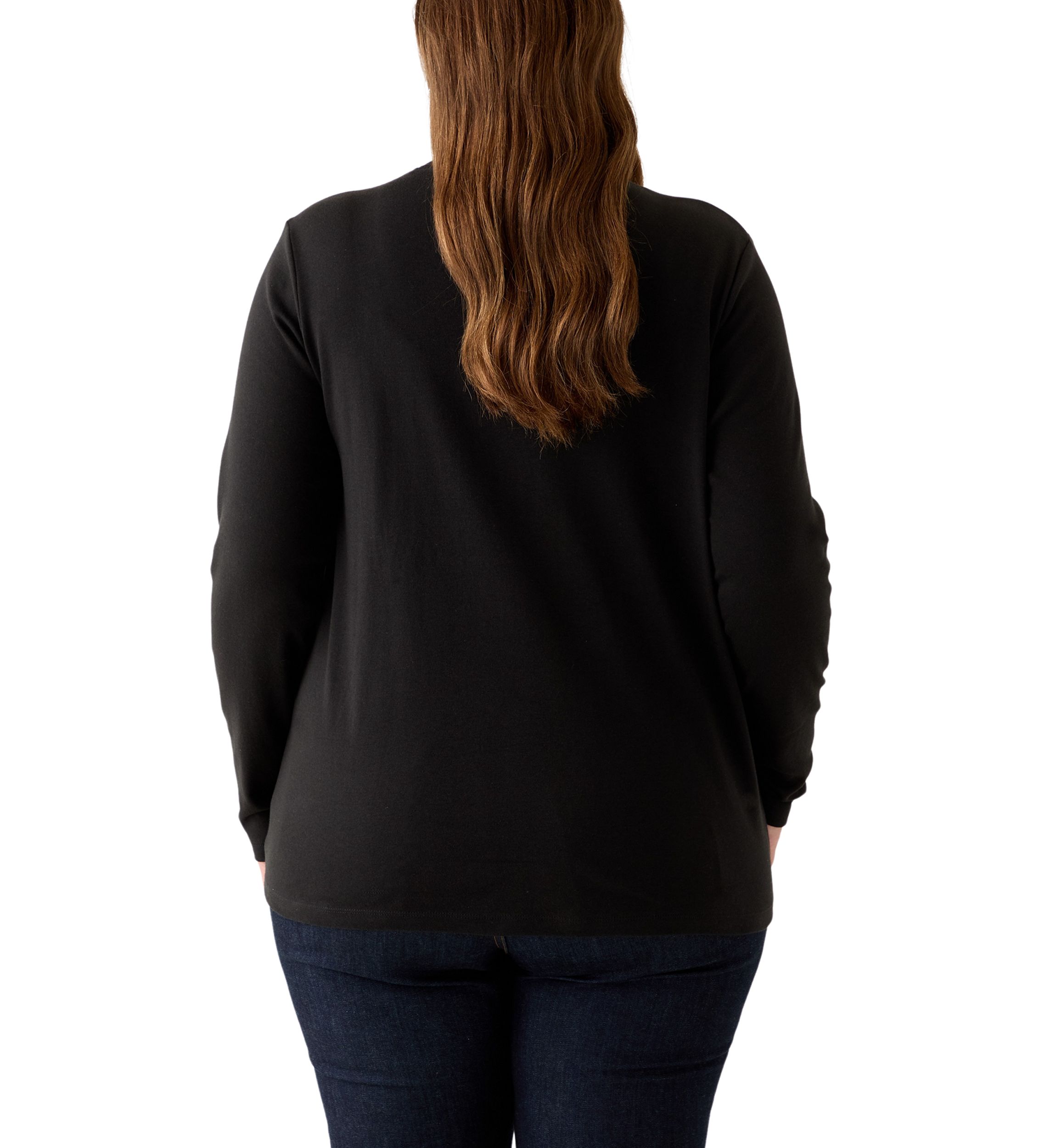Plus Size Long Sleeve Cotton T-Shirt 