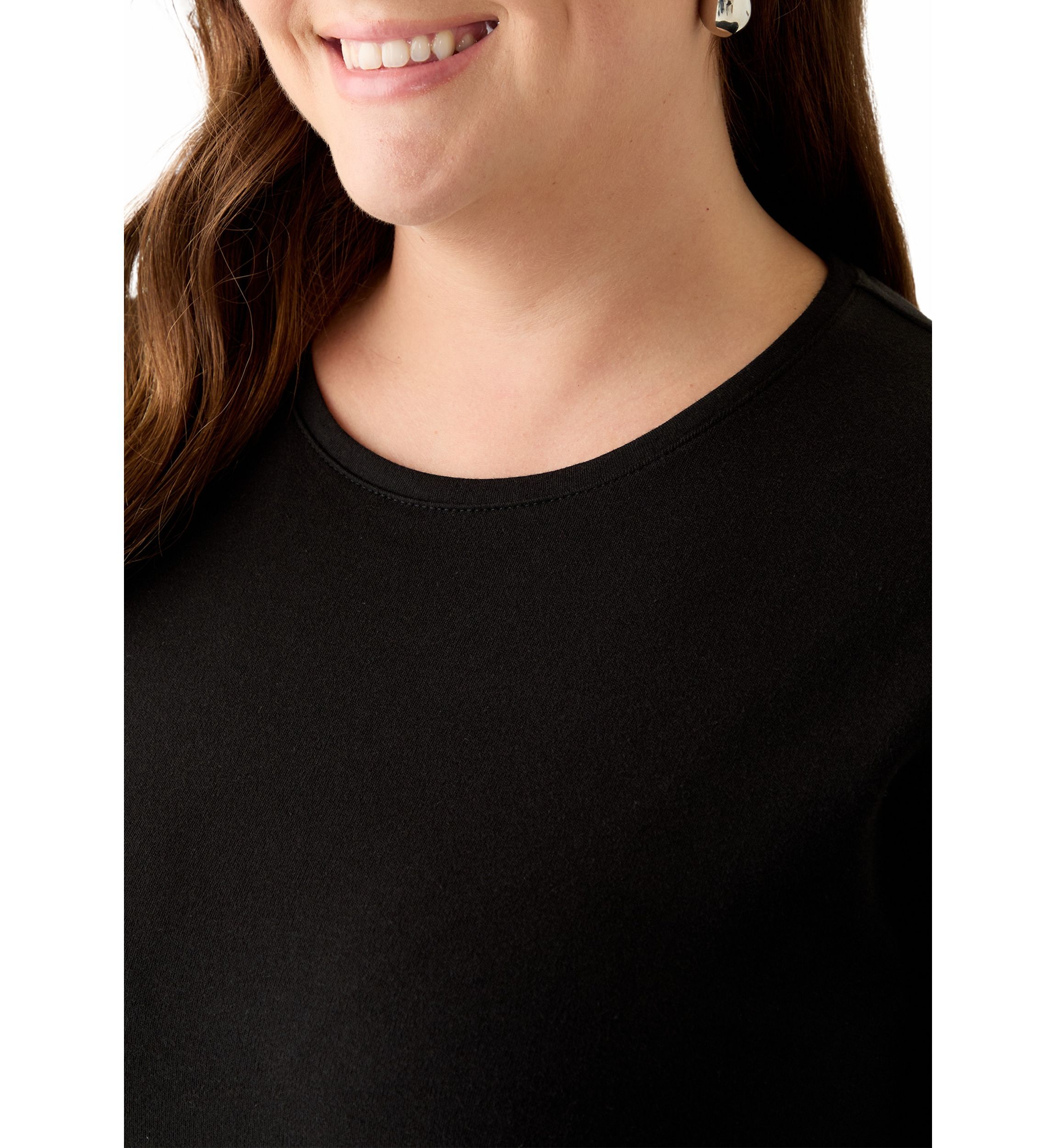 Plus Size Long Sleeve Cotton T-Shirt 
