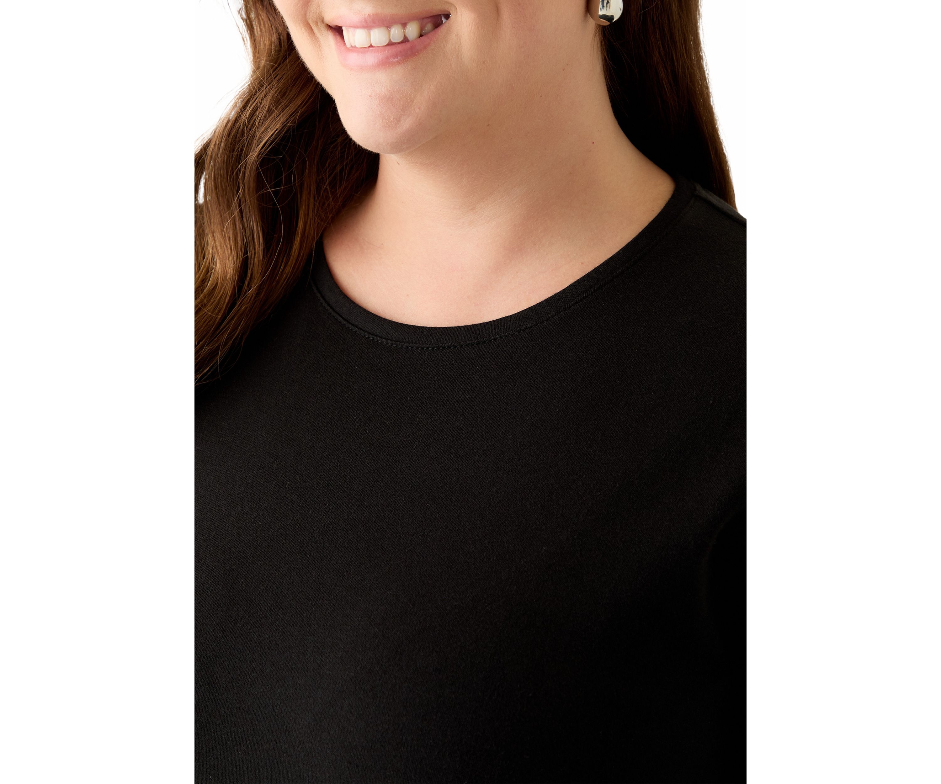 Plus Size Long Sleeve Cotton T-Shirt 