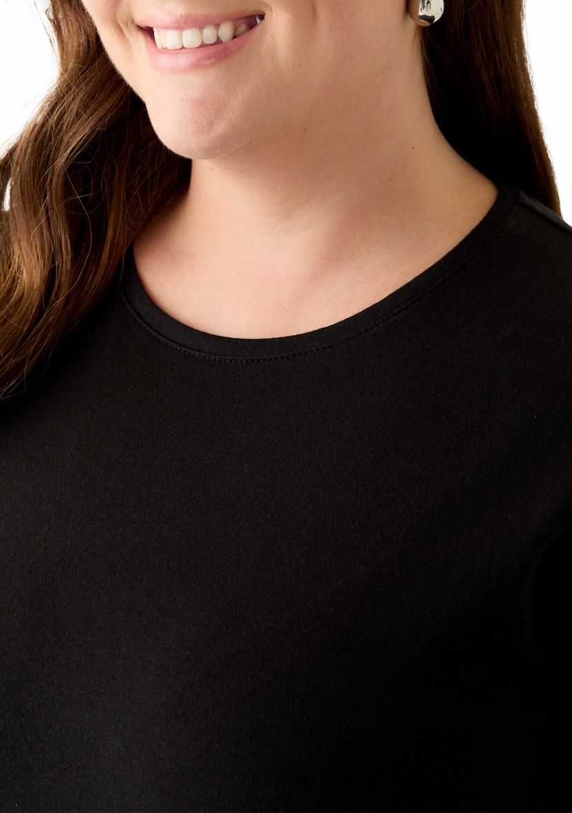 Plus Size Long Sleeve Cotton T-Shirt 