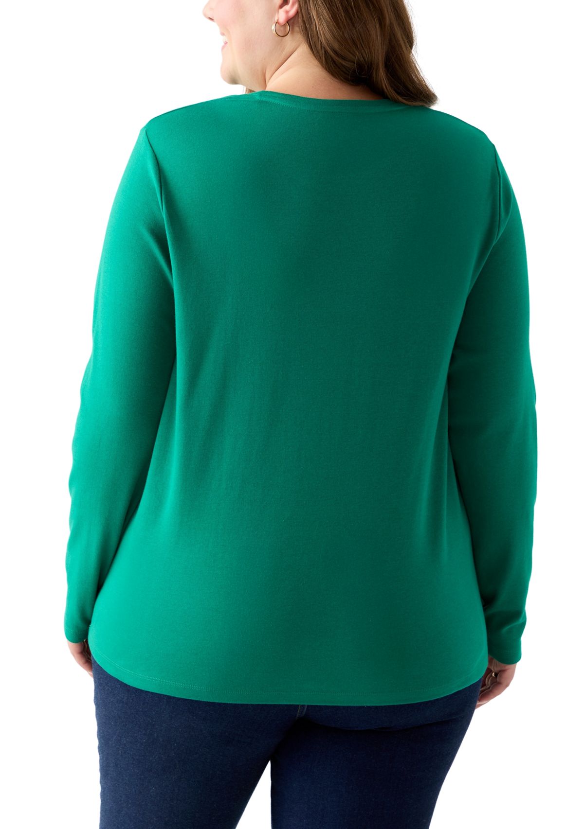 Plus Size Long Sleeve Crew Neck Top