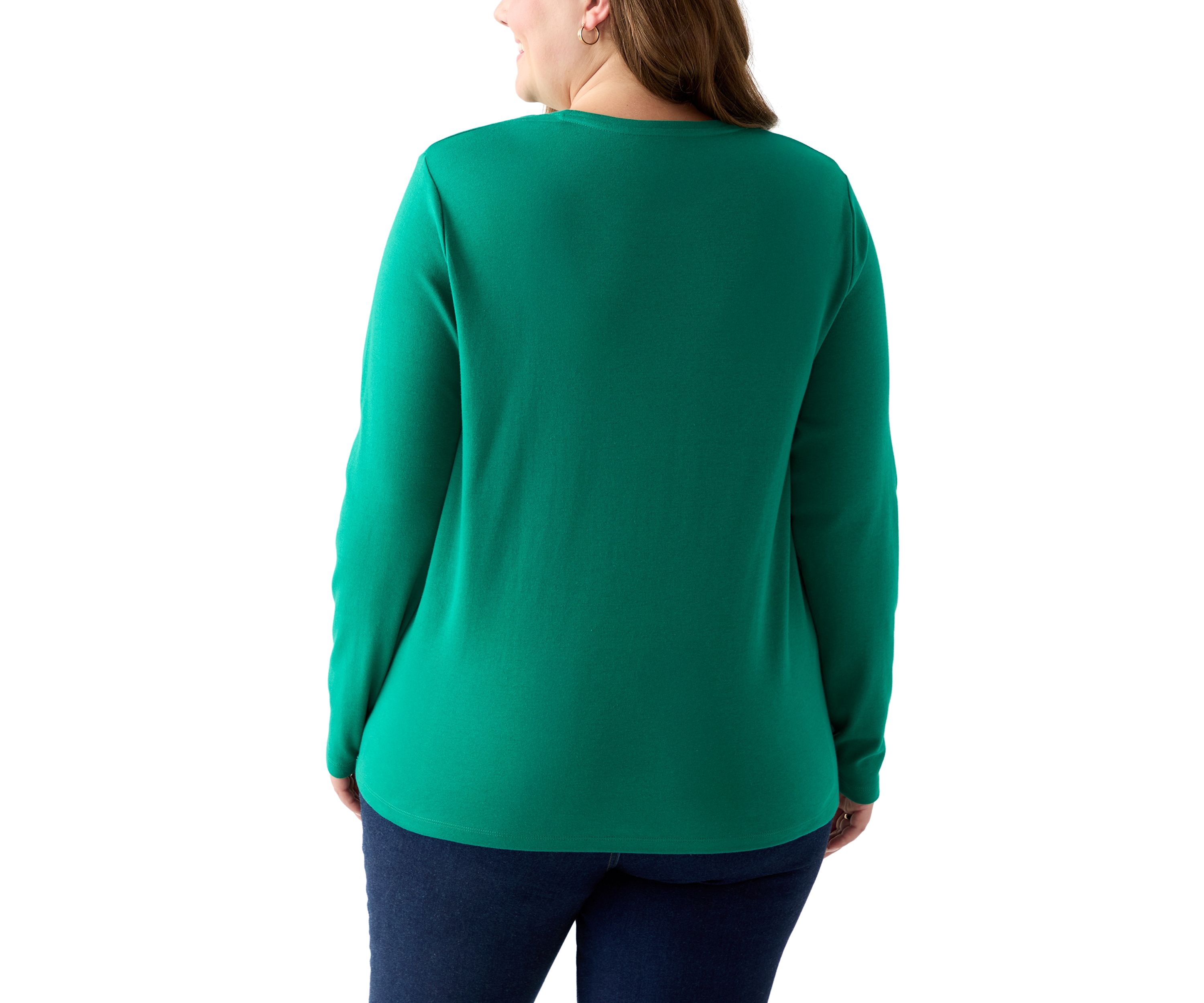 Plus Size Long Sleeve Crew Neck Top