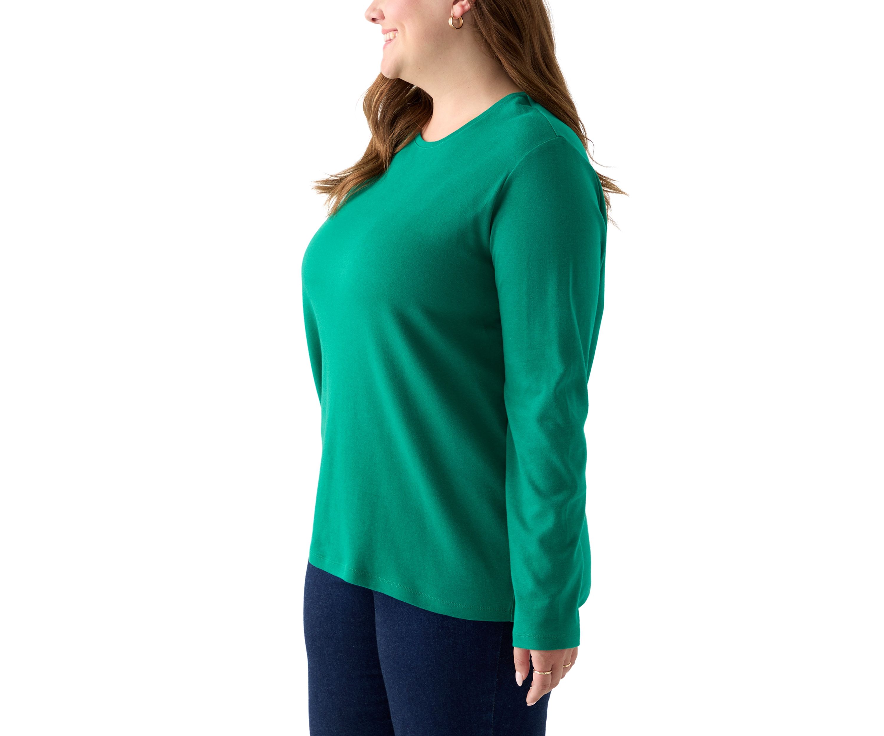 Plus Size Long Sleeve Crew Neck Top