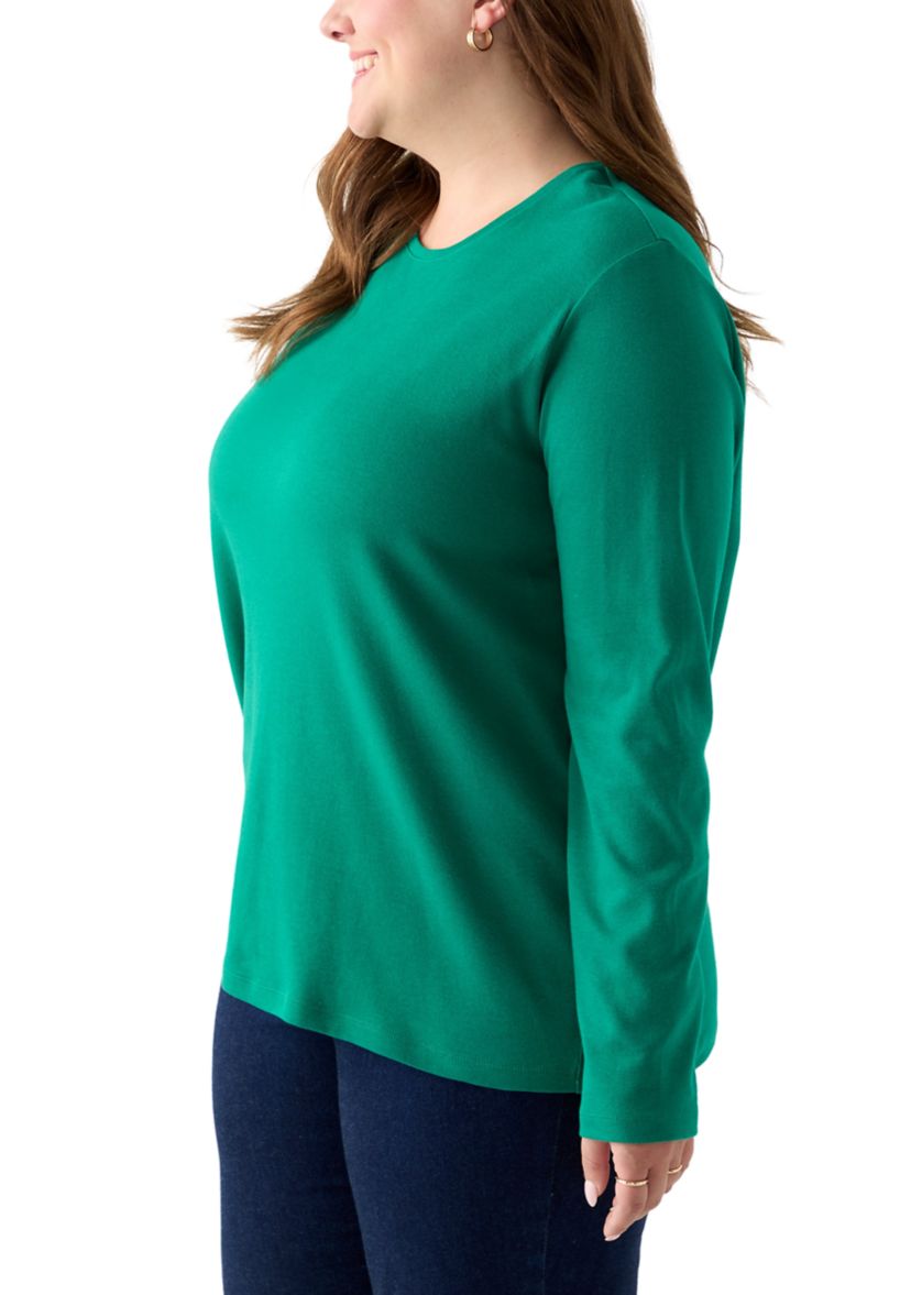 Plus Size Long Sleeve Crew Neck Top