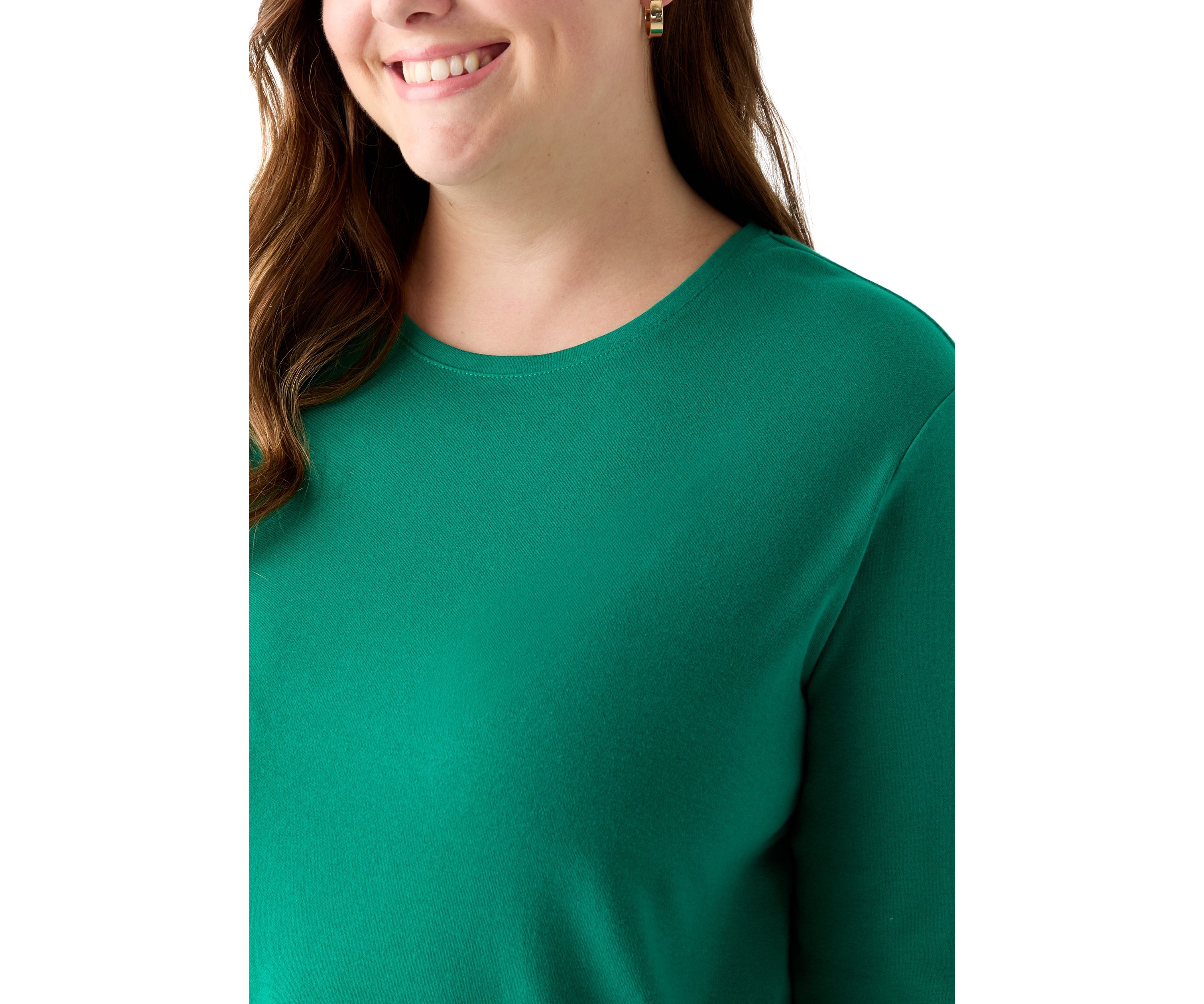 Plus Size Long Sleeve Crew Neck Top