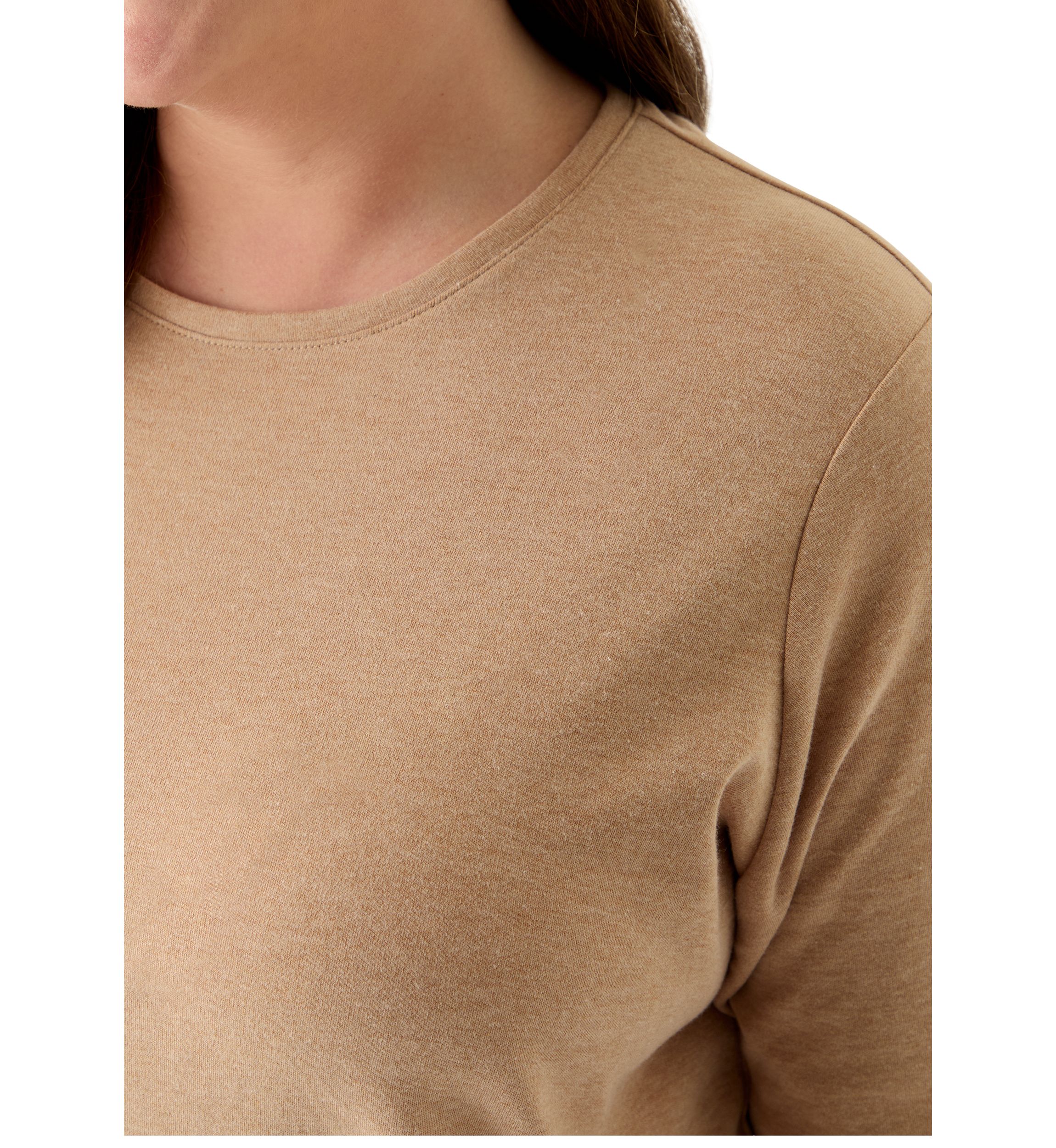 Plus Size Long Sleeve Crew Neck Heather Top