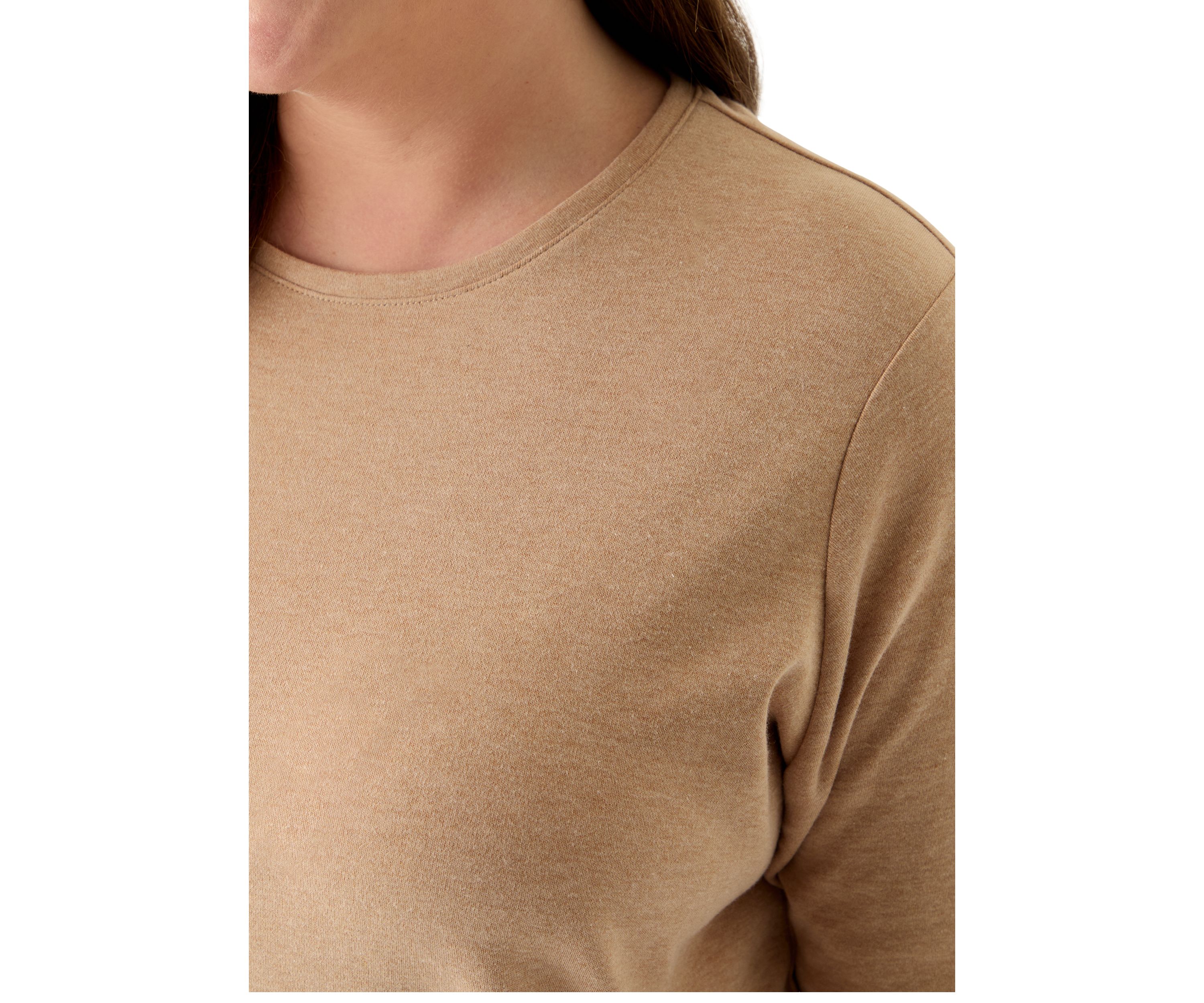 Plus Size Long Sleeve Crew Neck Heather Top