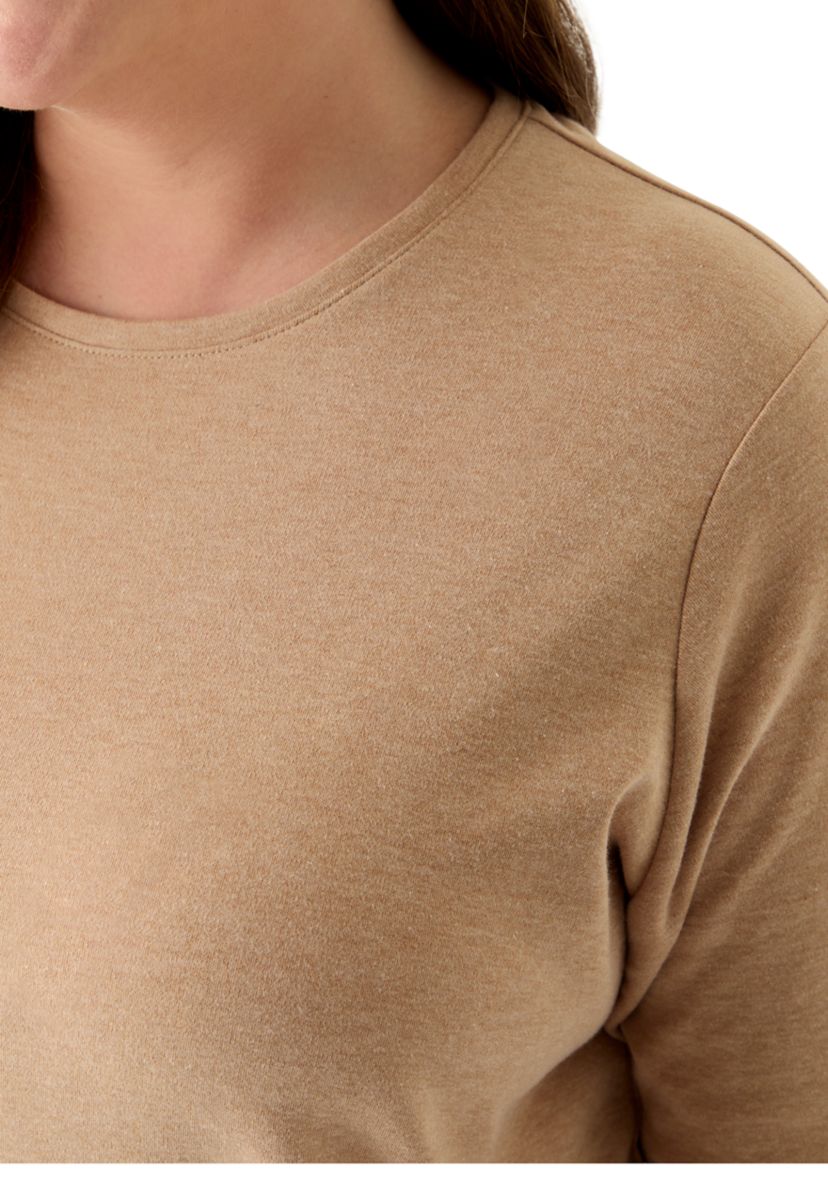 Plus Size Long Sleeve Crew Neck Heather Top