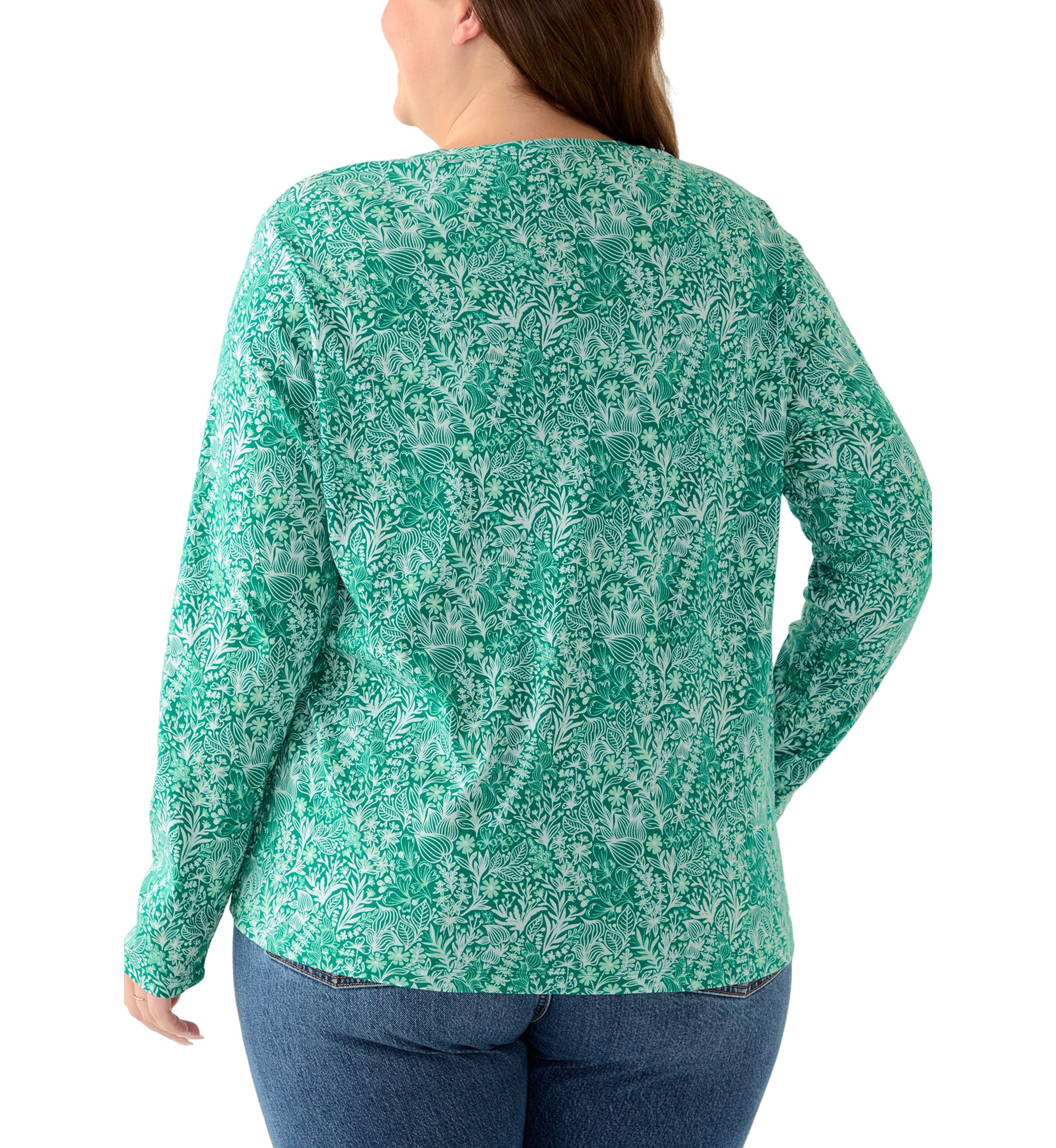 Plus Size Long Sleeve Printed Shirt