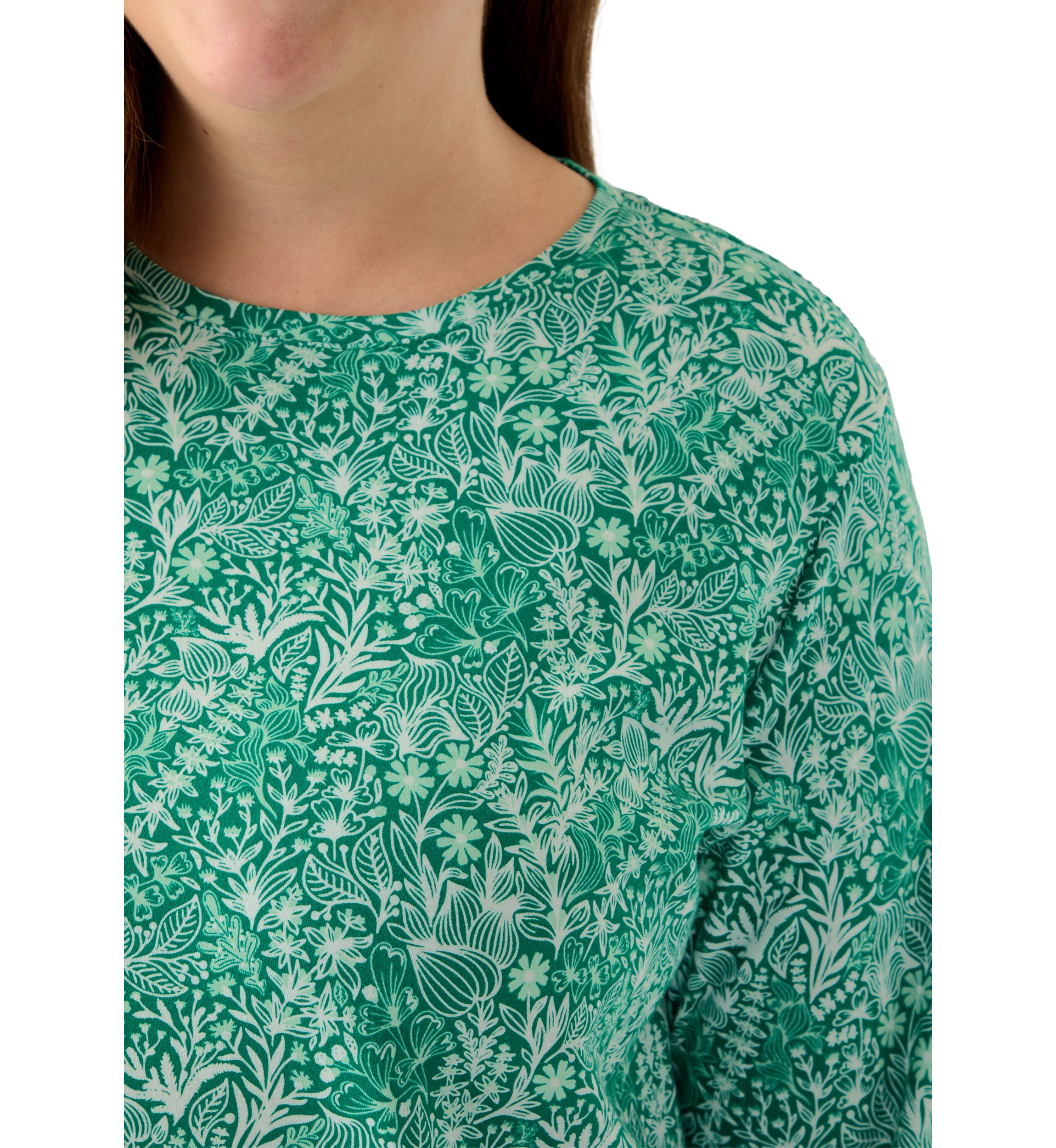 Plus Size Long Sleeve Printed Shirt