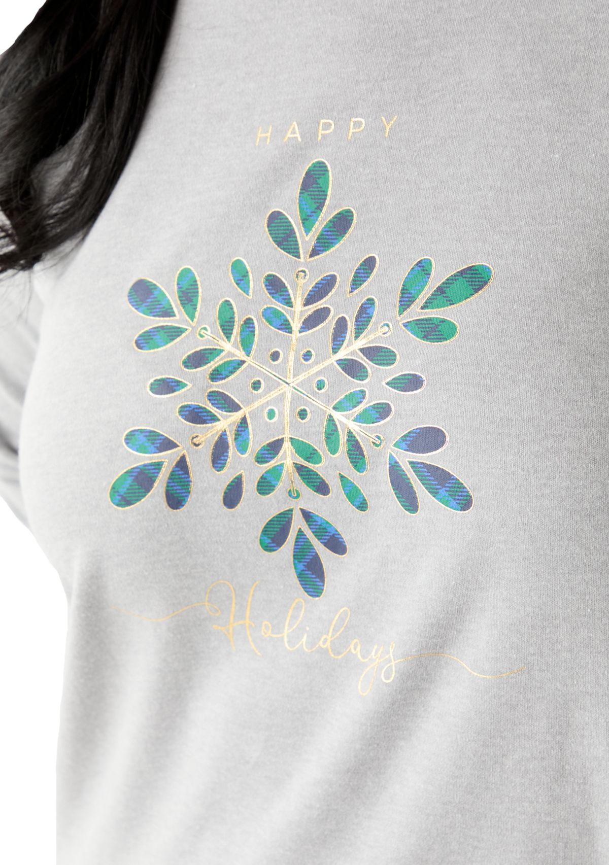 Plus Size Long Sleeve Crew Neck Graphic Shirt