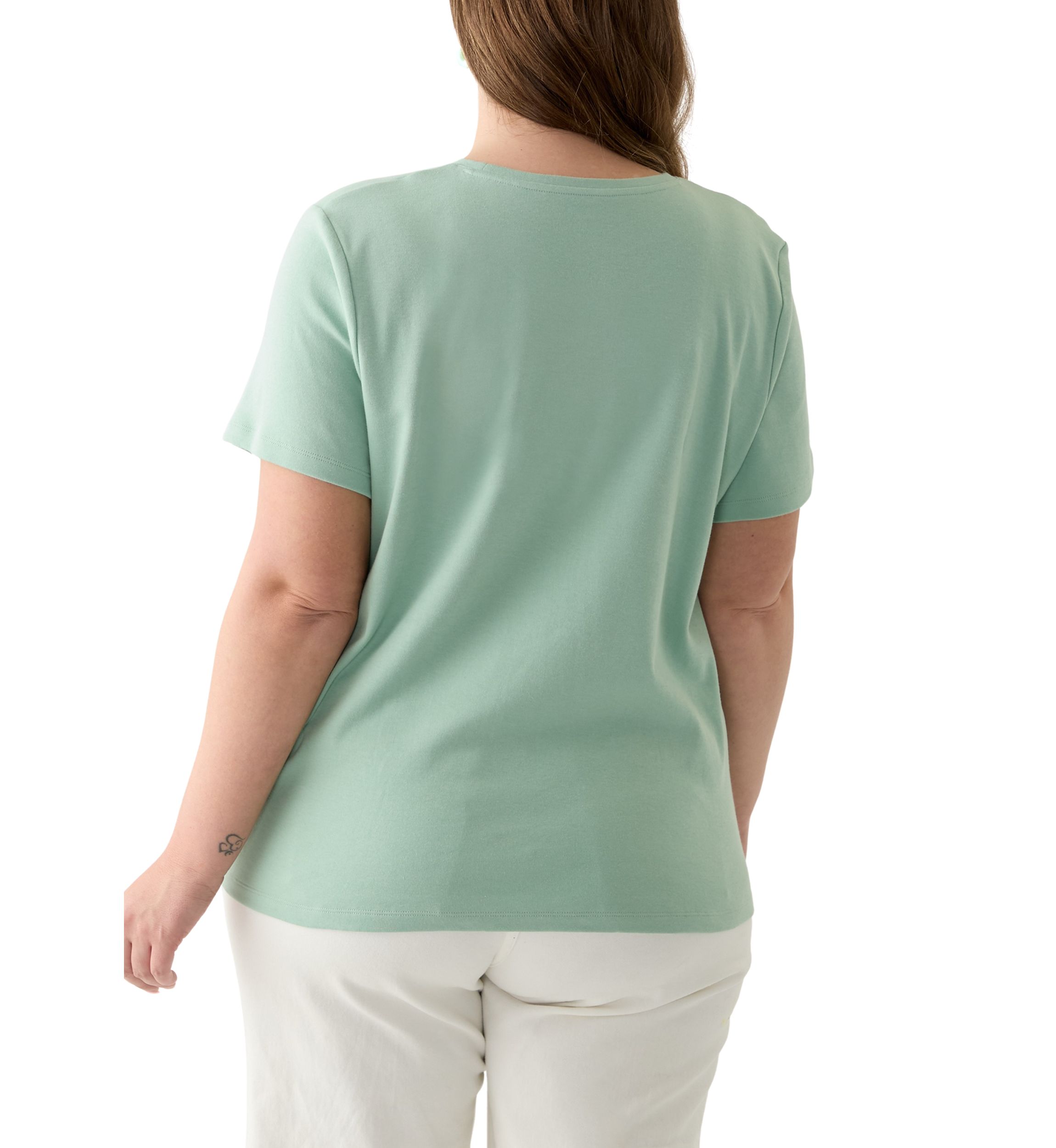 Plus Size Short Sleeve Crew Neck Fashion Solid T-Shirt