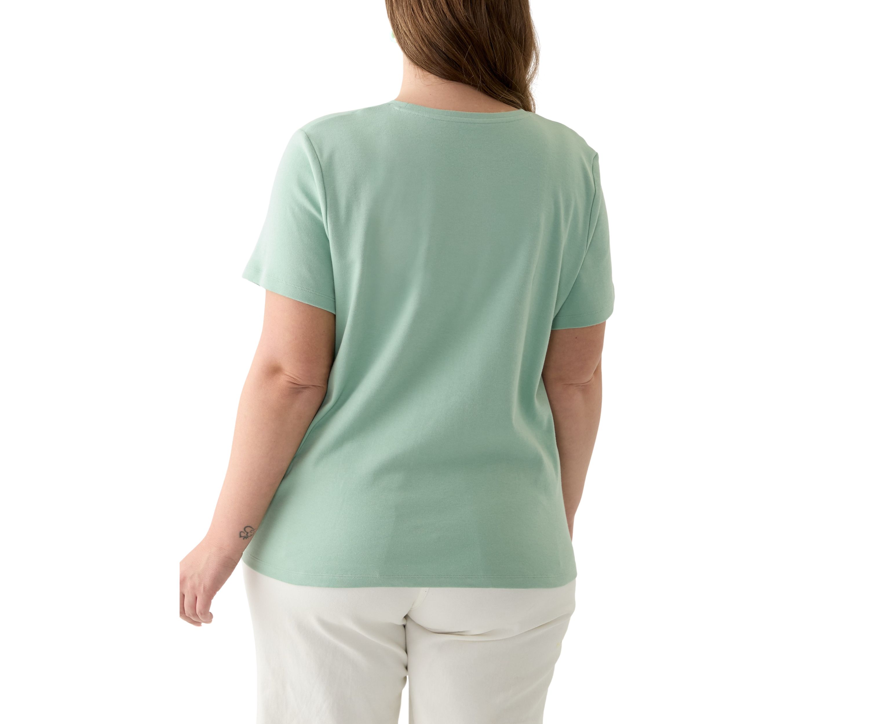 Plus Size Short Sleeve Crew Neck Fashion Solid T-Shirt