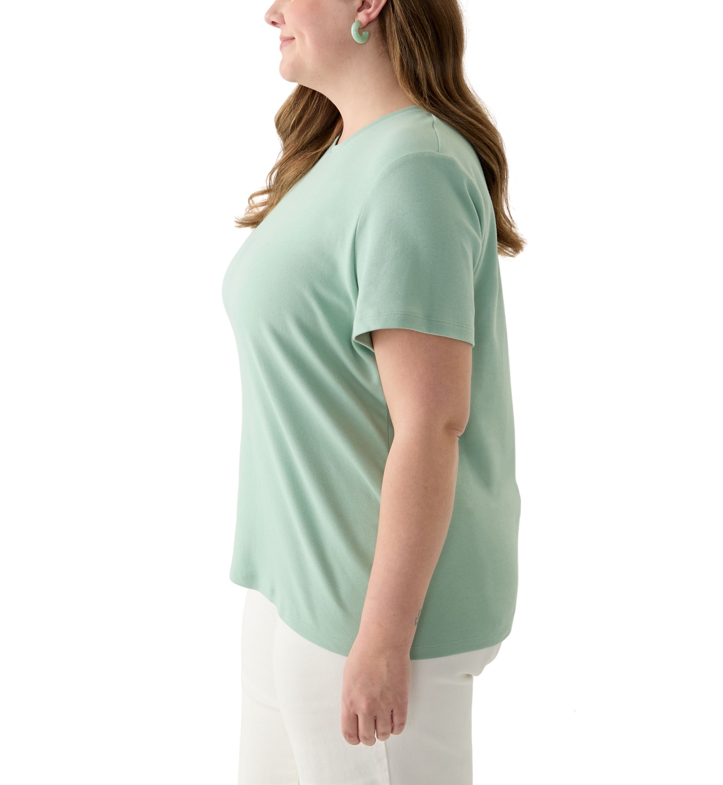 Plus Size Short Sleeve Crew Neck Fashion Solid T-Shirt