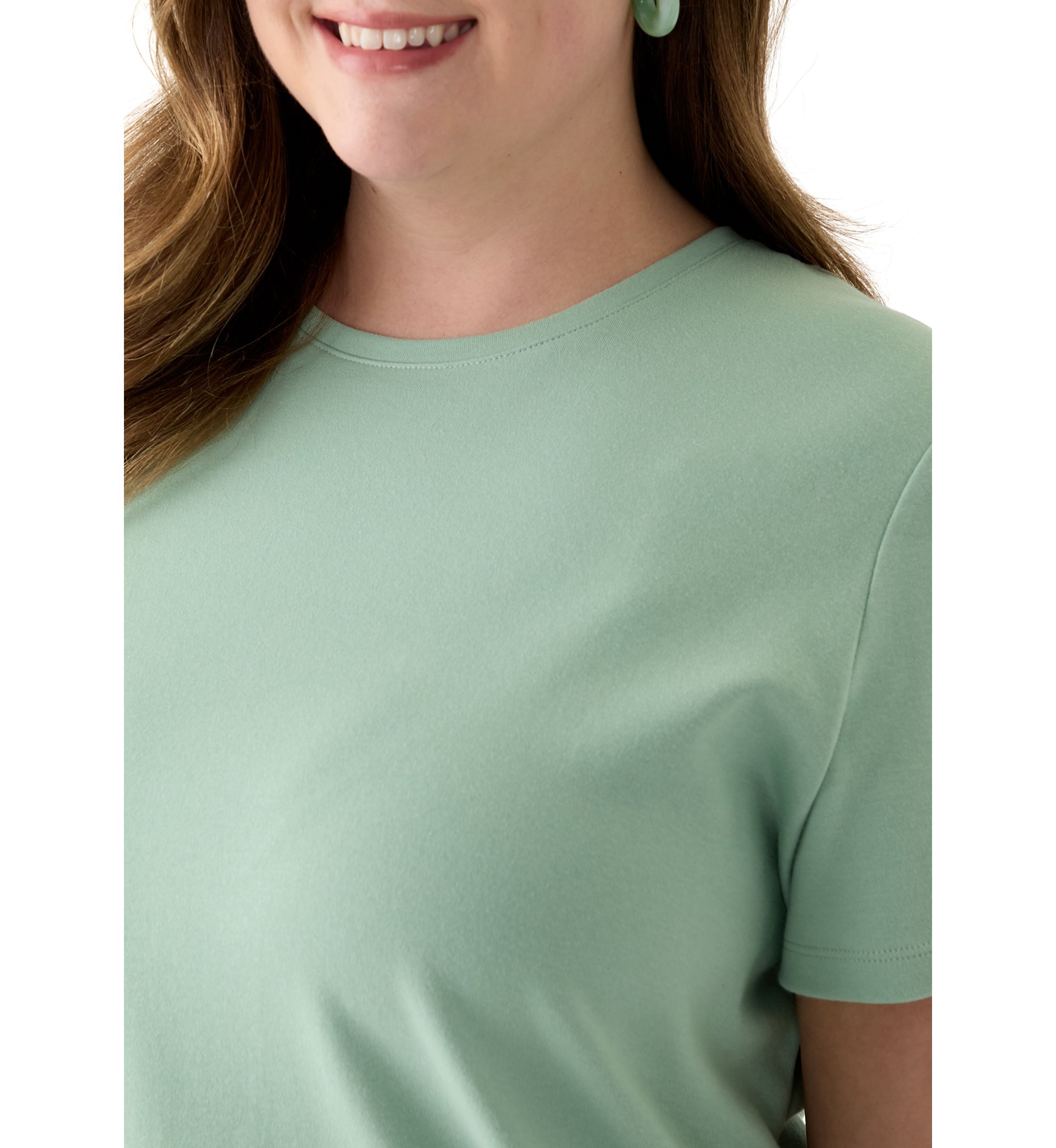 Plus Size Short Sleeve Crew Neck Fashion Solid T-Shirt