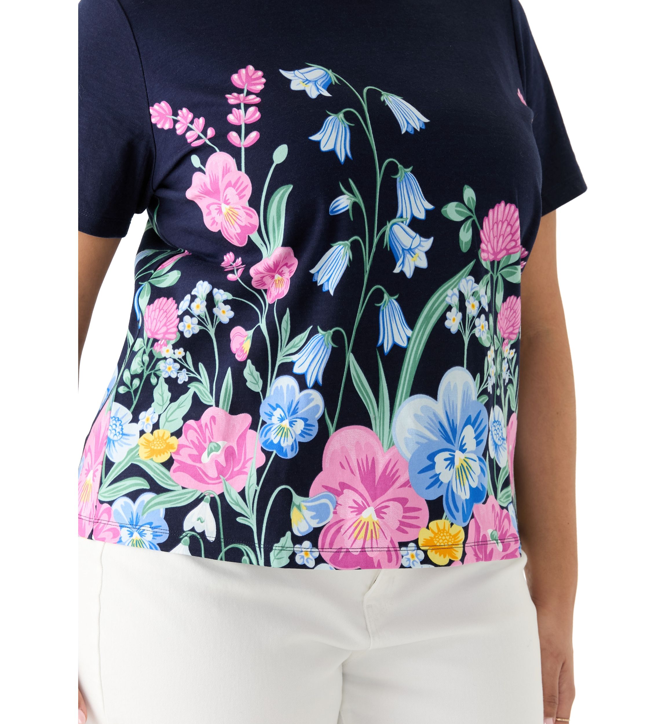 Plus Size Short Sleeve Crew Neck Placement Print T-Shirt