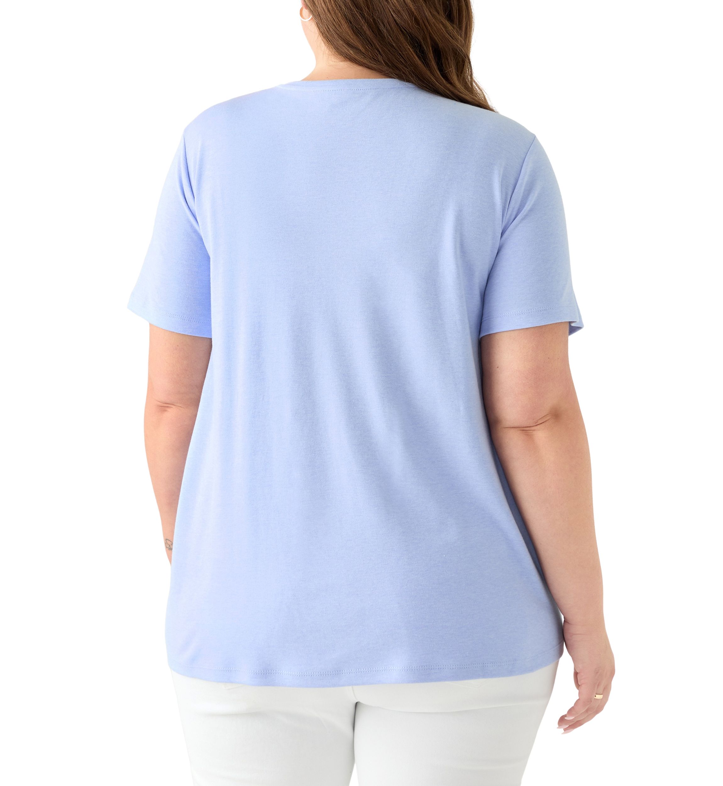 Plus Size Crew Neck Heather Graphic T-Shirt
