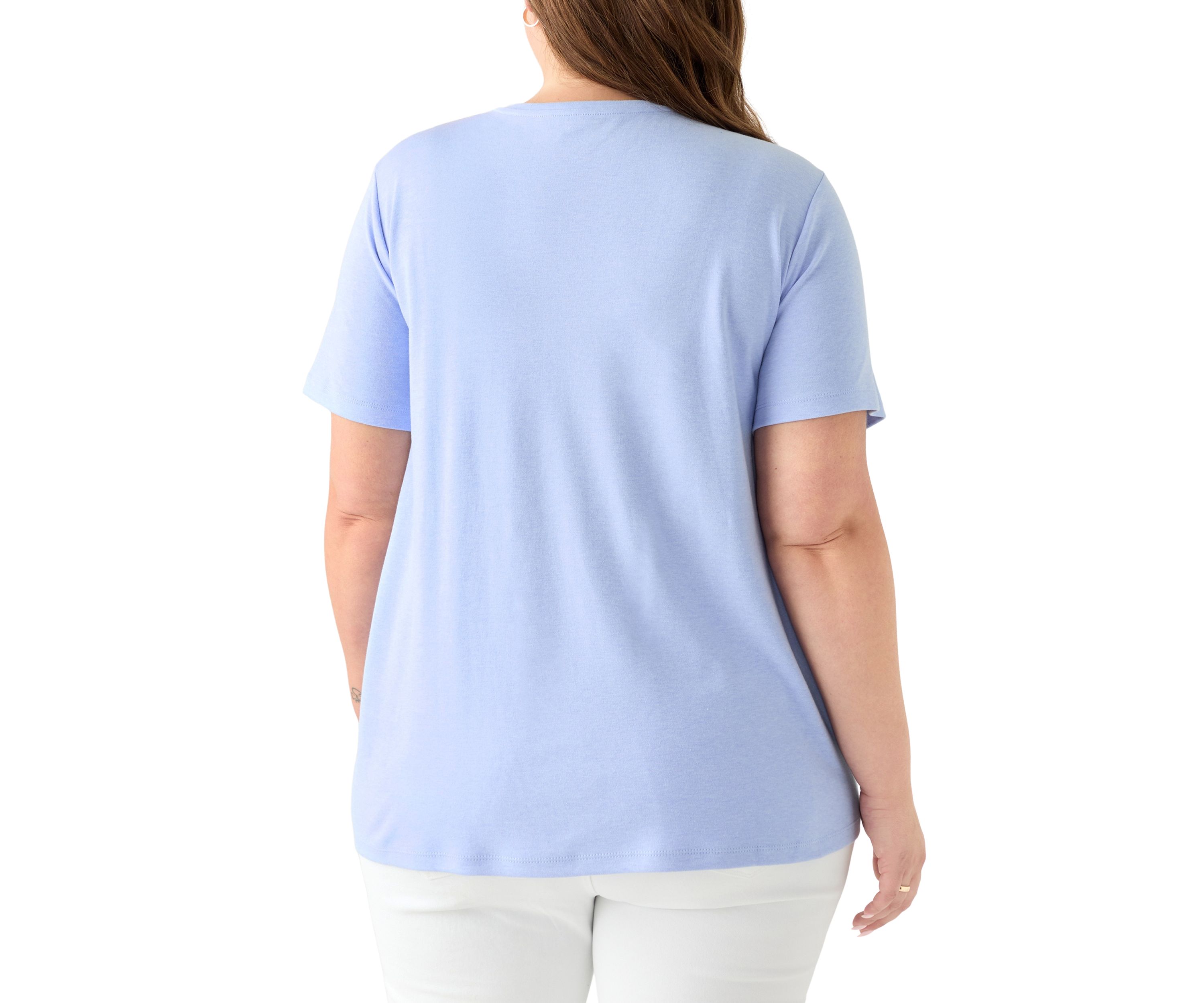 Plus Size Crew Neck Heather Graphic T-Shirt