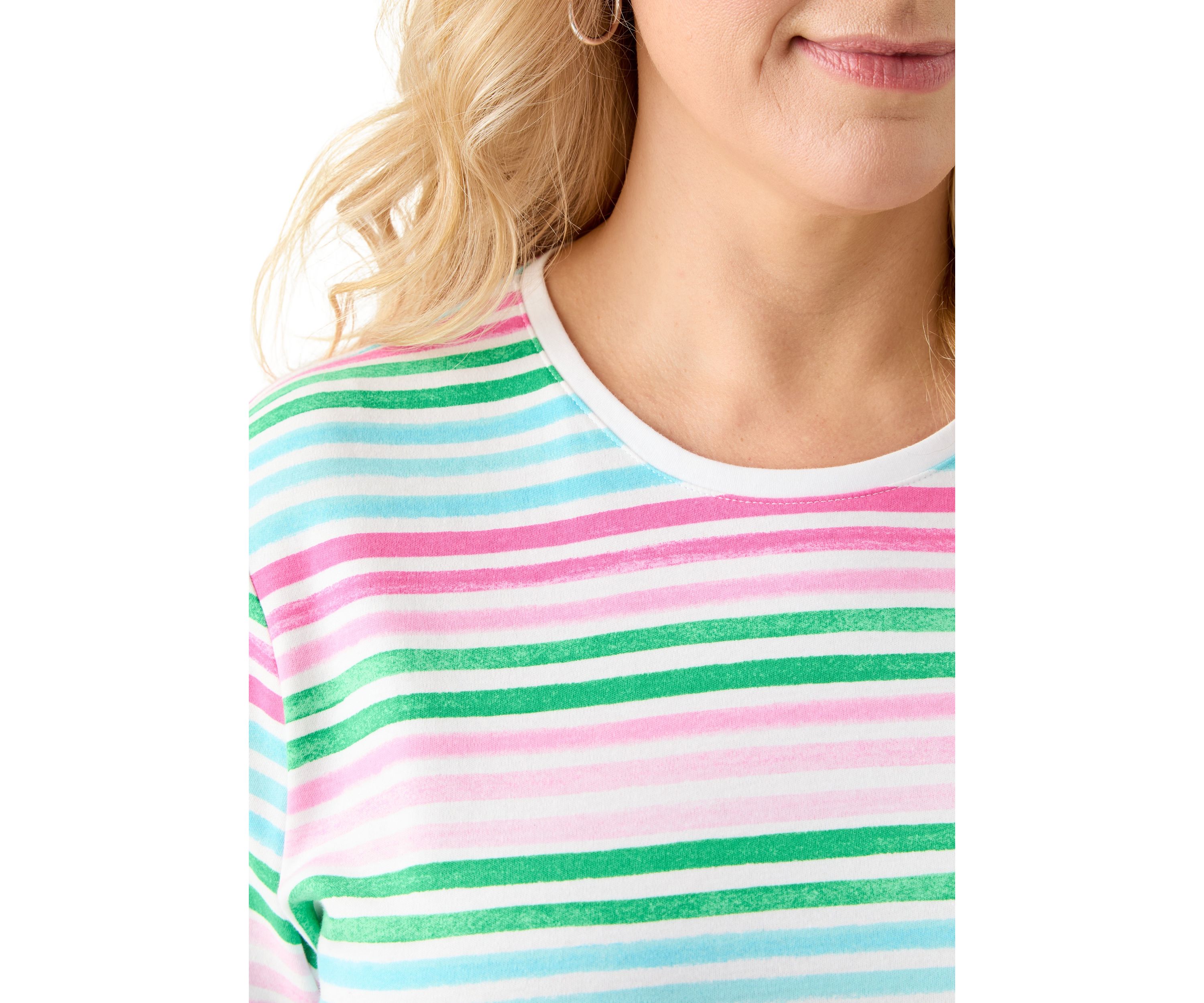Plus Size Stripe Printed T-Shirt