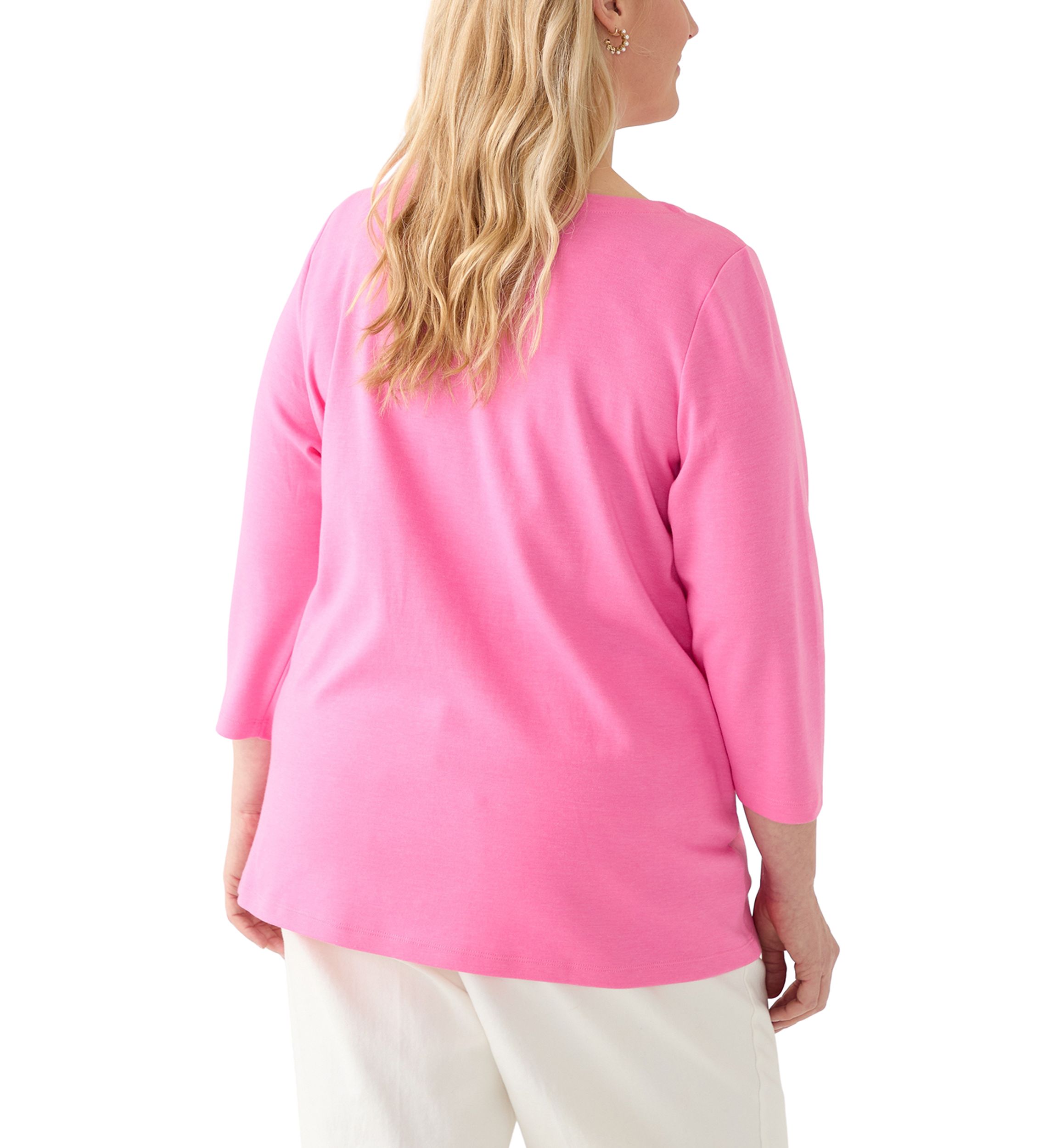 Plus Size Split Neck Top
