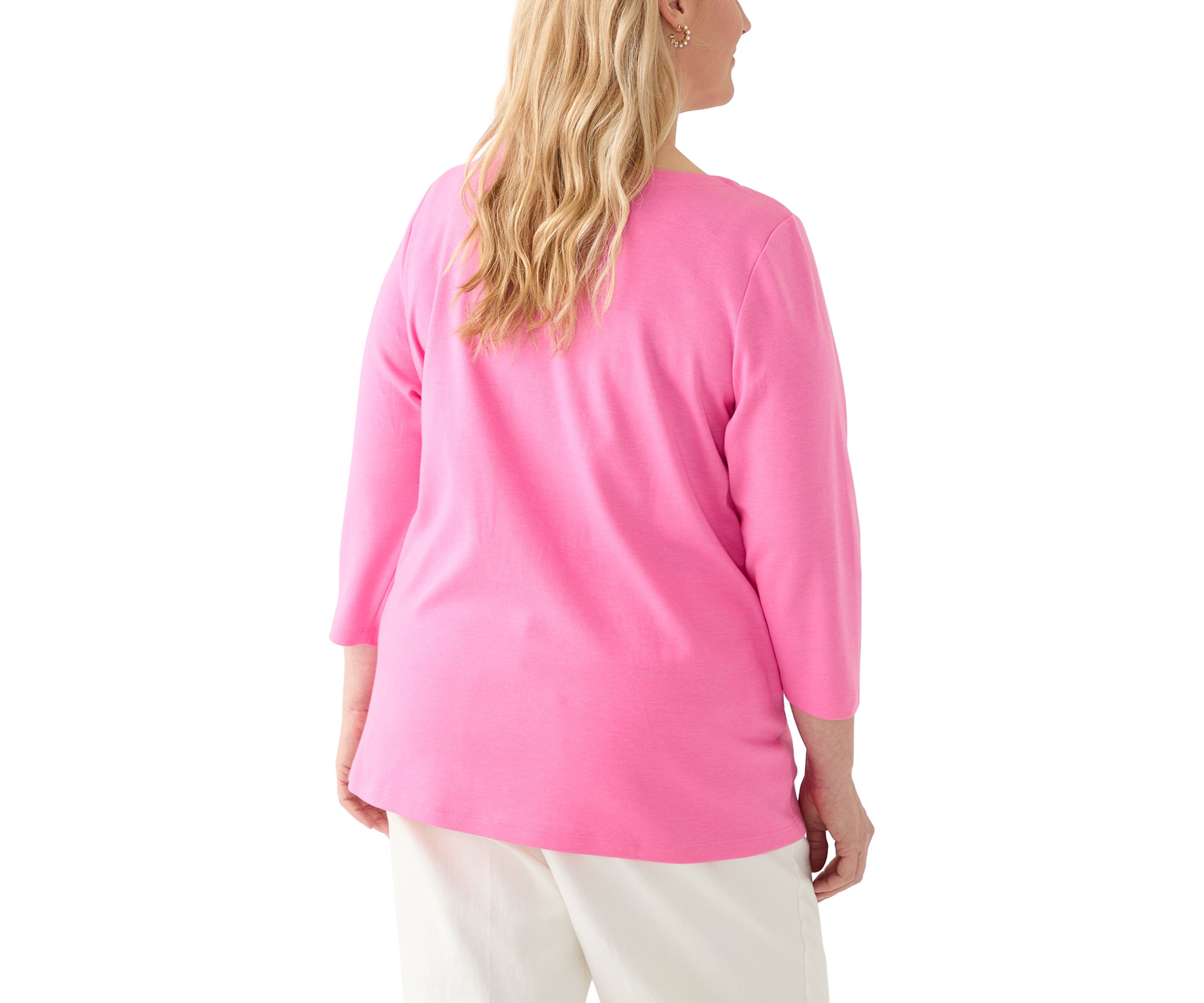 Plus Size Split Neck Top