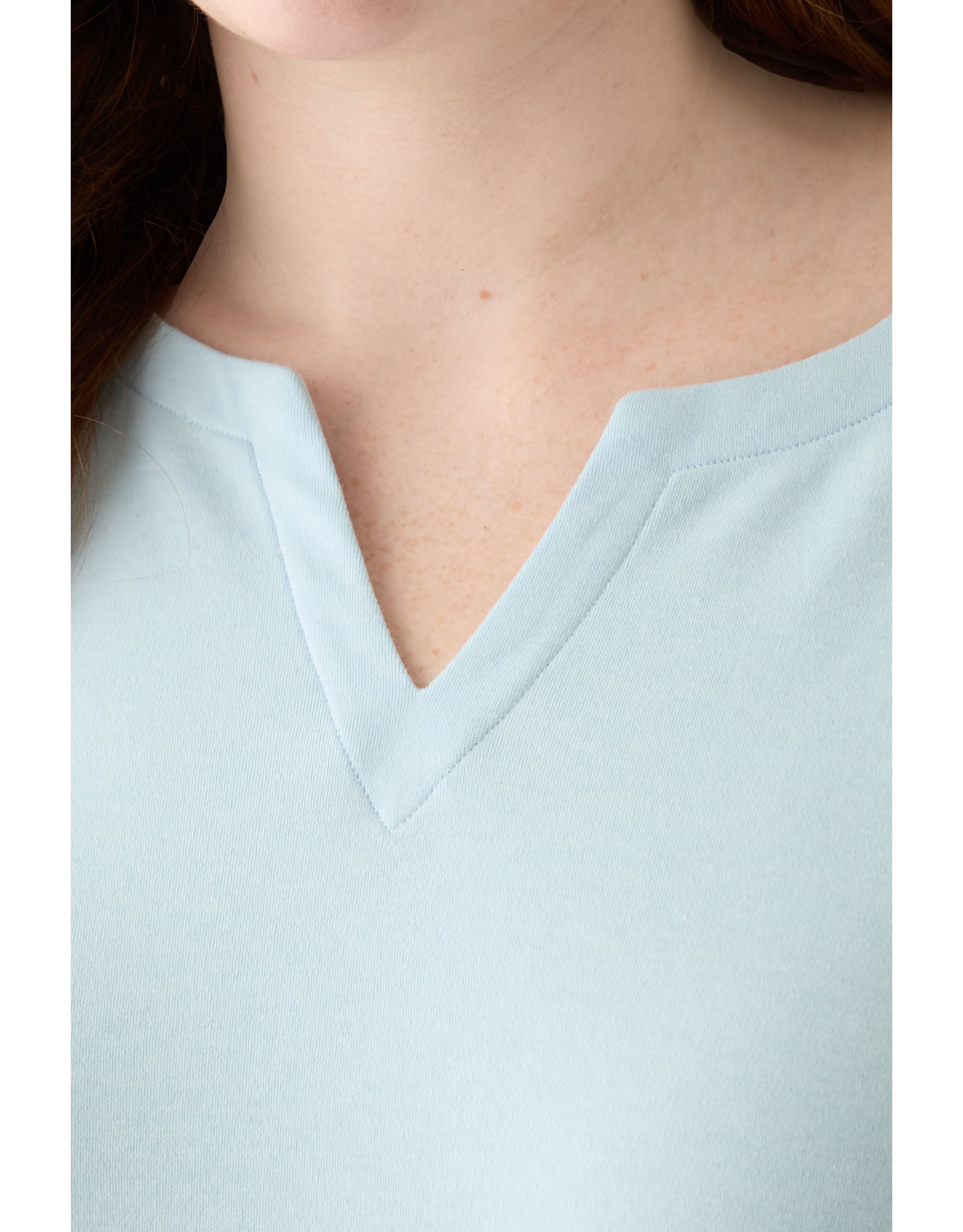 Plus Size Short Sleeve Split Neck Top