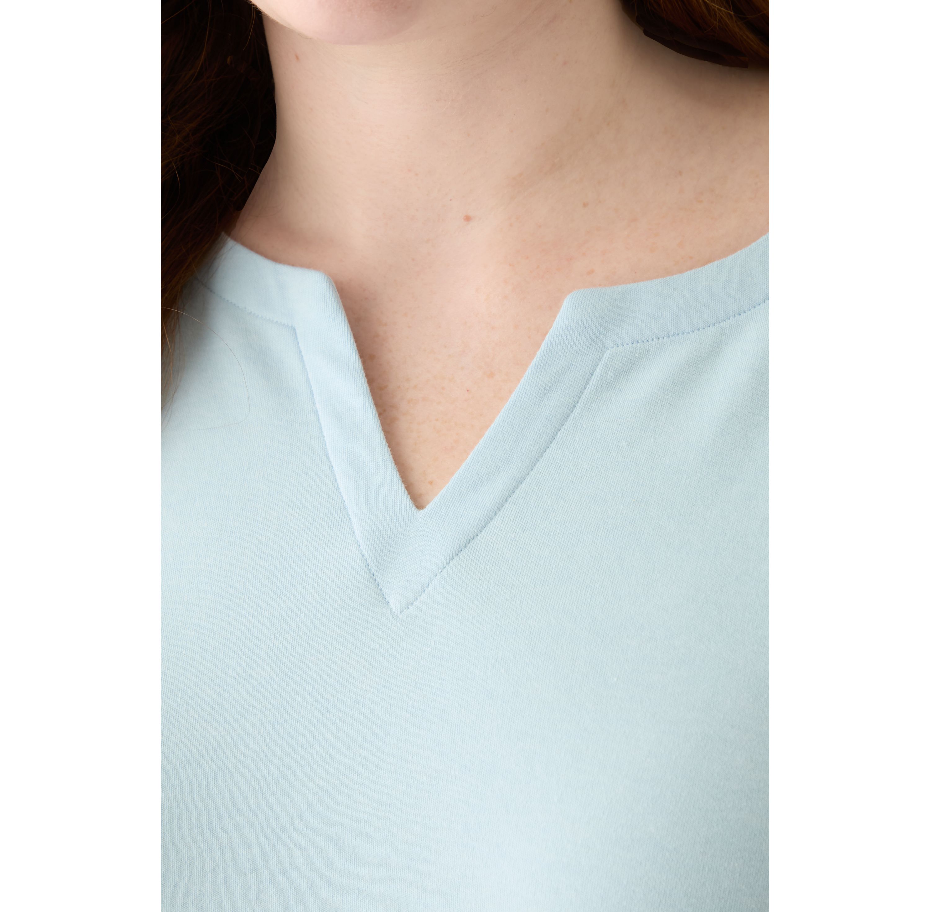 Plus Size Short Sleeve Split Neck Top