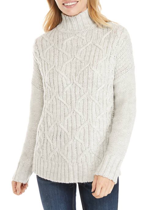 New Directions® Women's Long Sleeve Turtleneck Cable Knit Sweater | belk