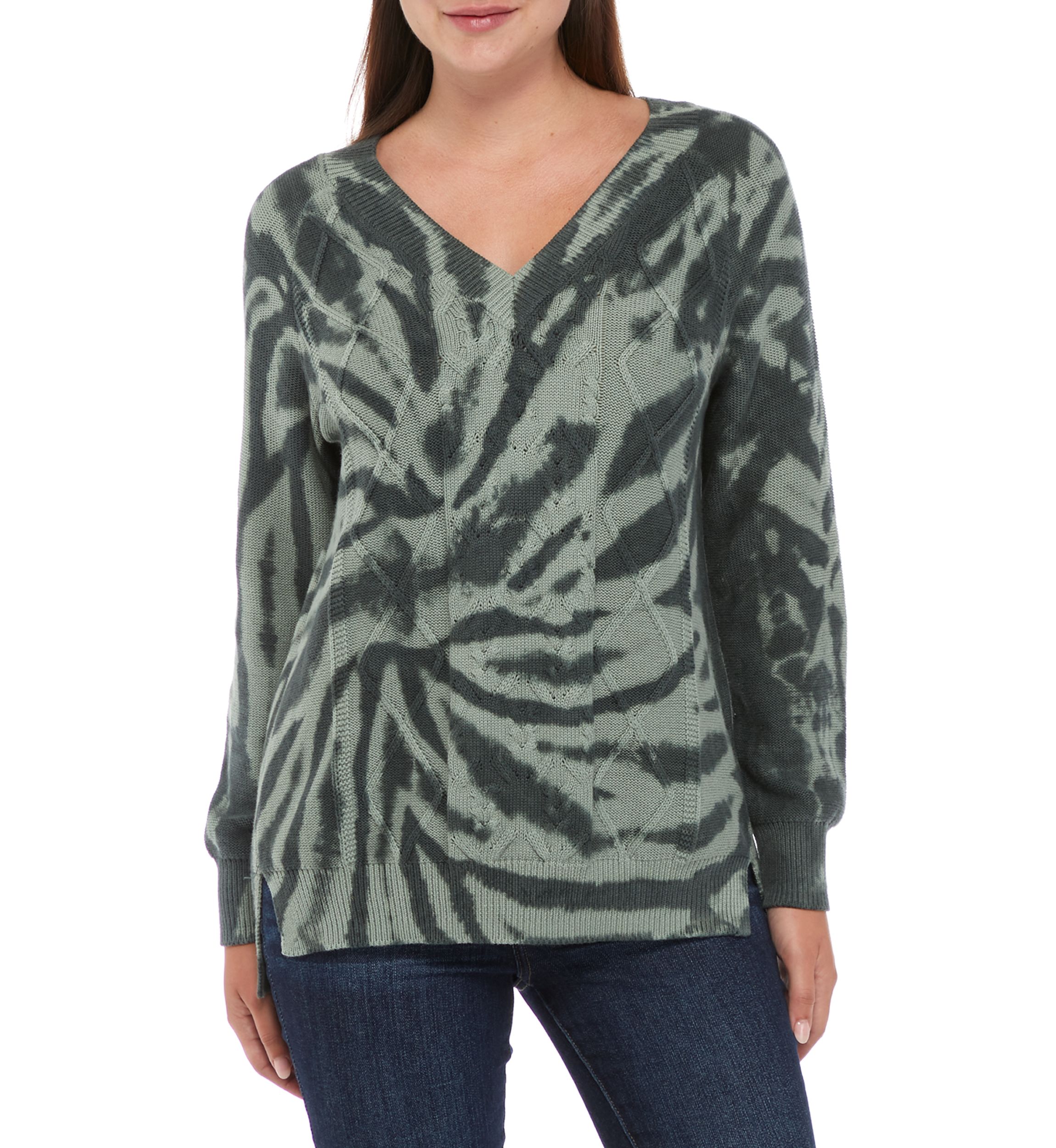 Womens Long Sleeve Cable Knit Sweater