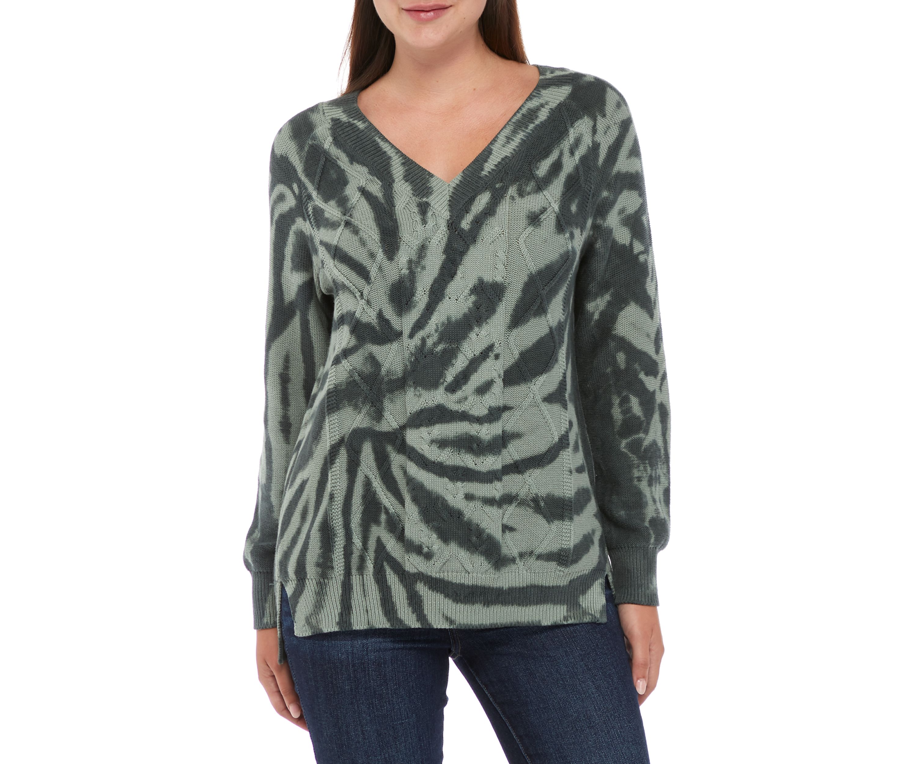 Womens Long Sleeve Cable Knit Sweater