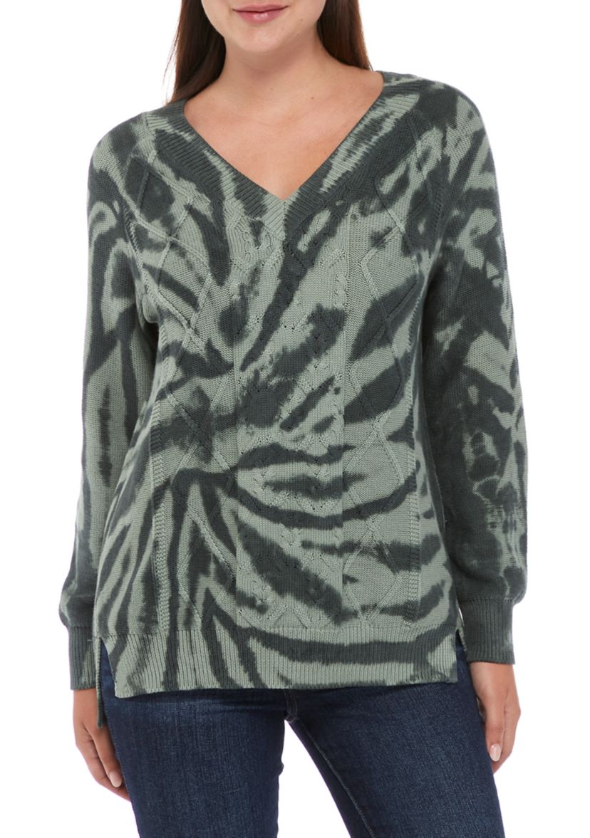 Womens Long Sleeve Cable Knit Sweater