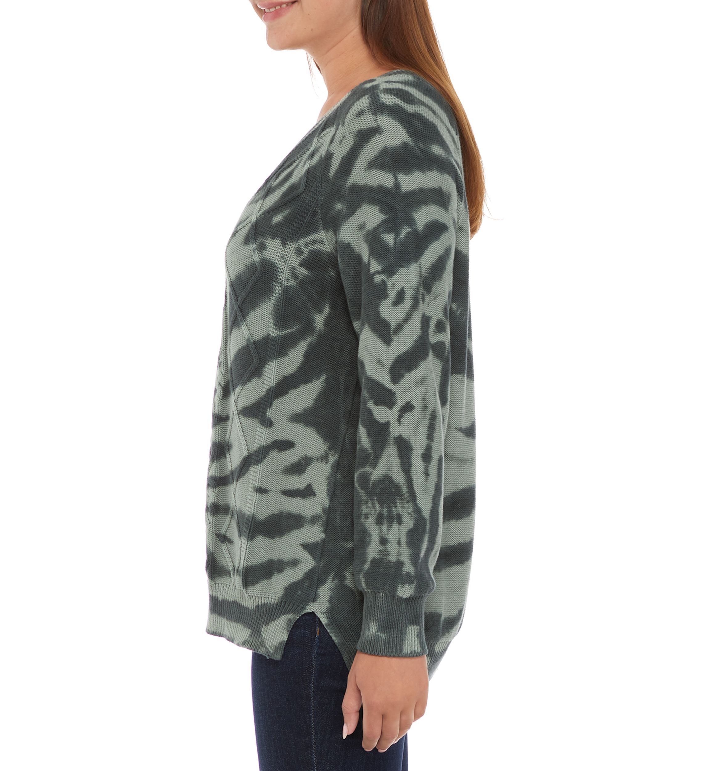 Womens Long Sleeve Cable Knit Sweater