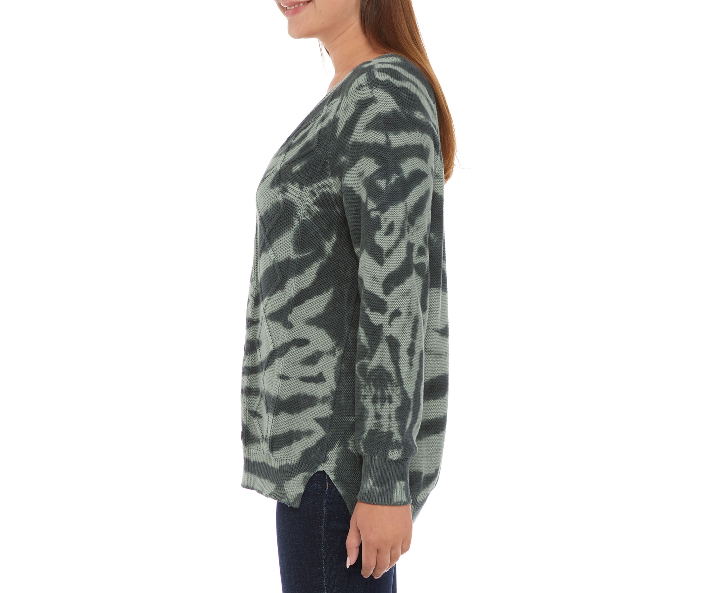 Womens Long Sleeve Cable Knit Sweater