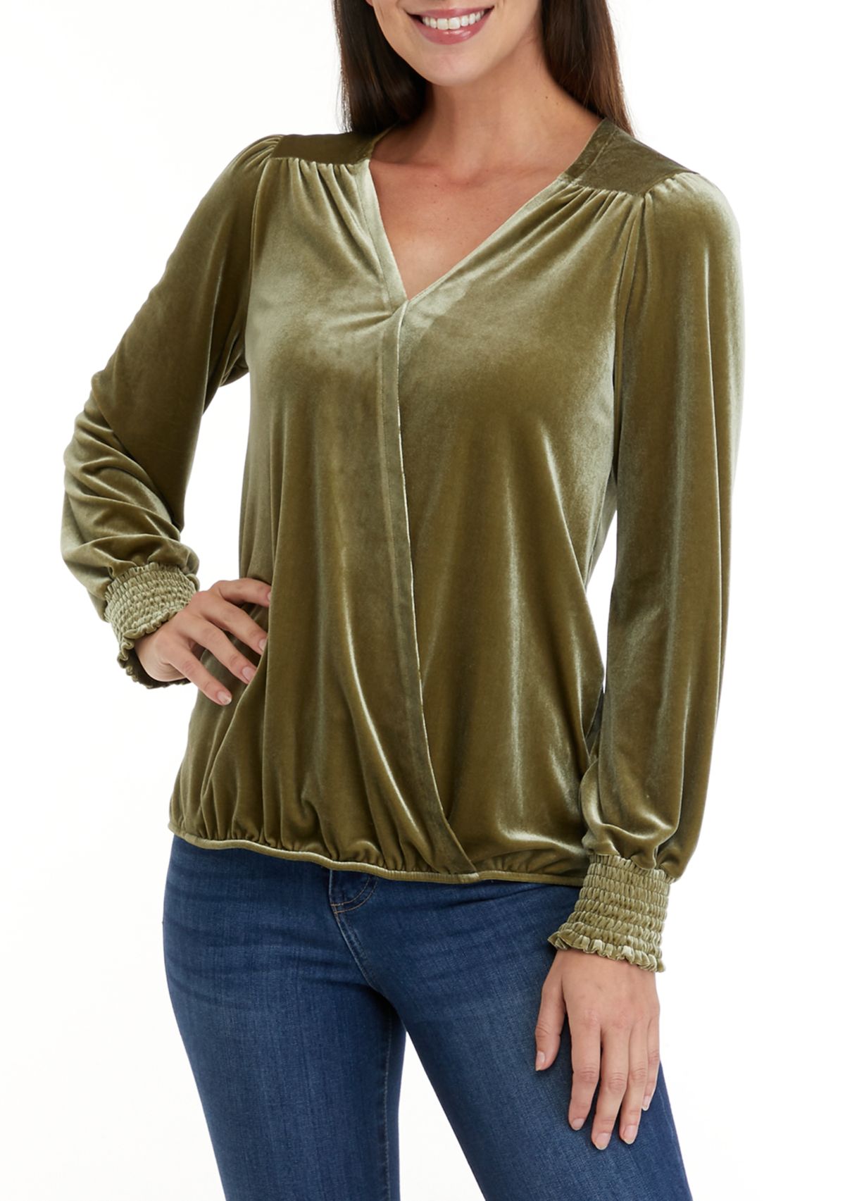 Womens Shirred Wrap Top