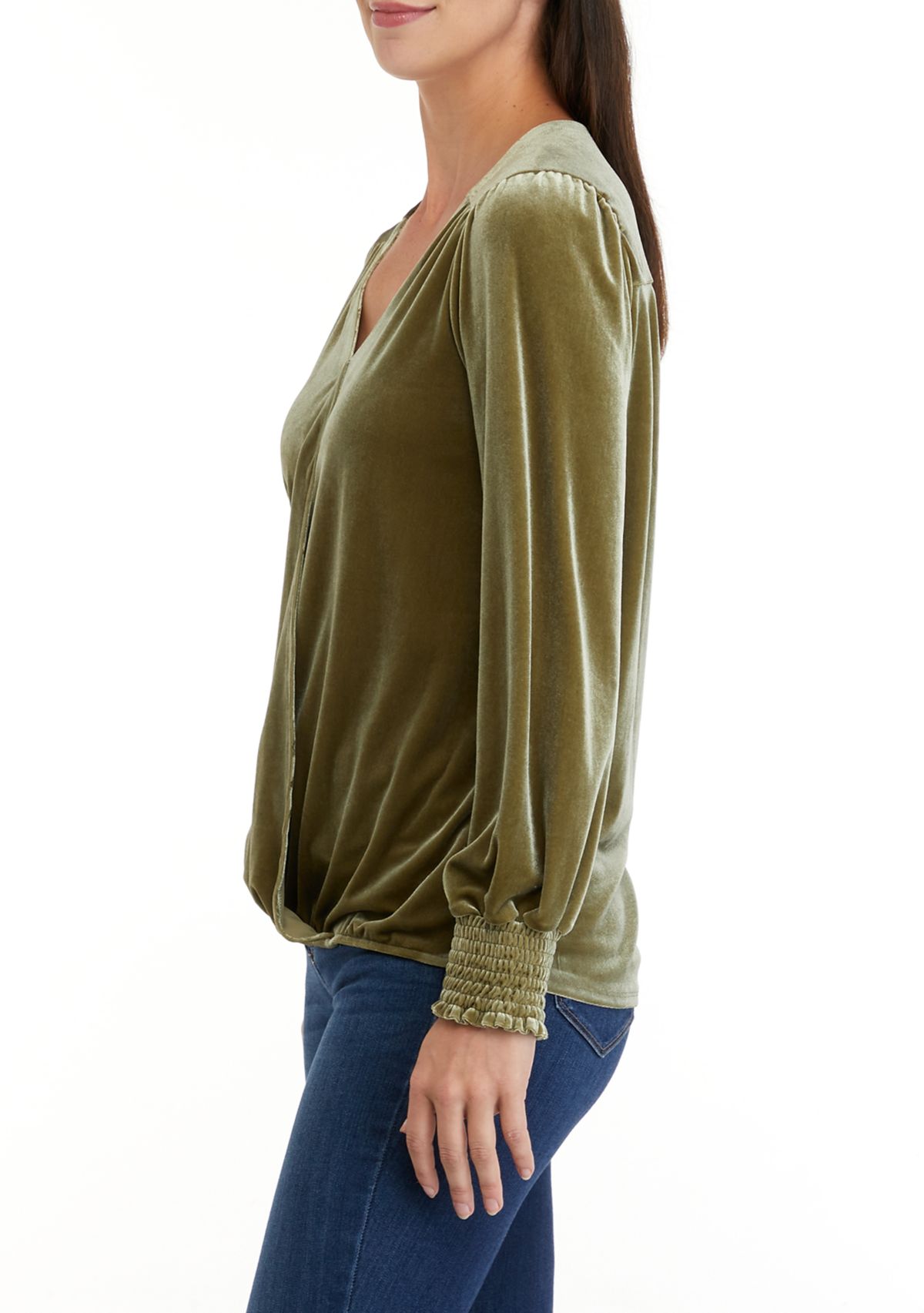 Womens Shirred Wrap Top