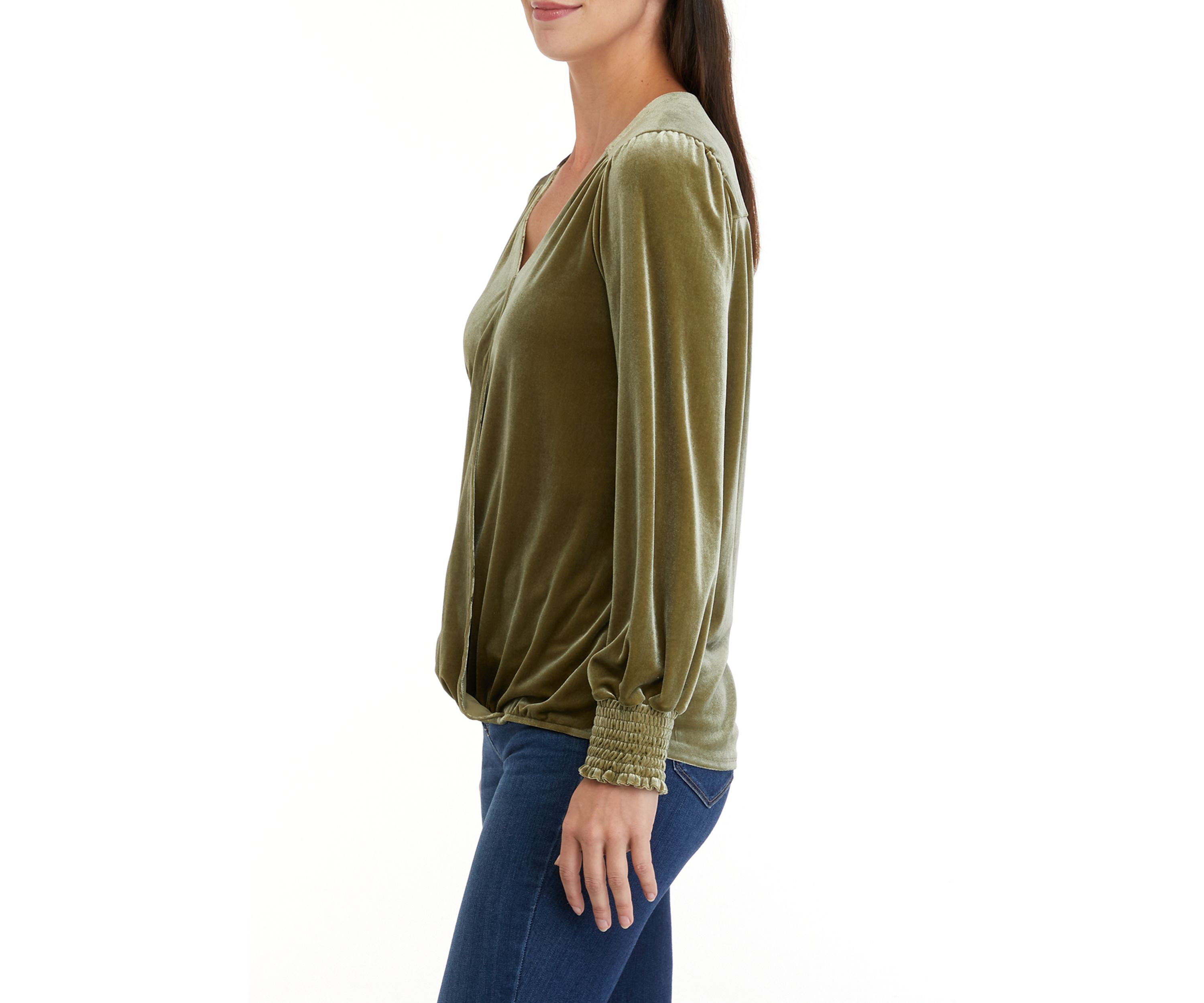 Womens Shirred Wrap Top