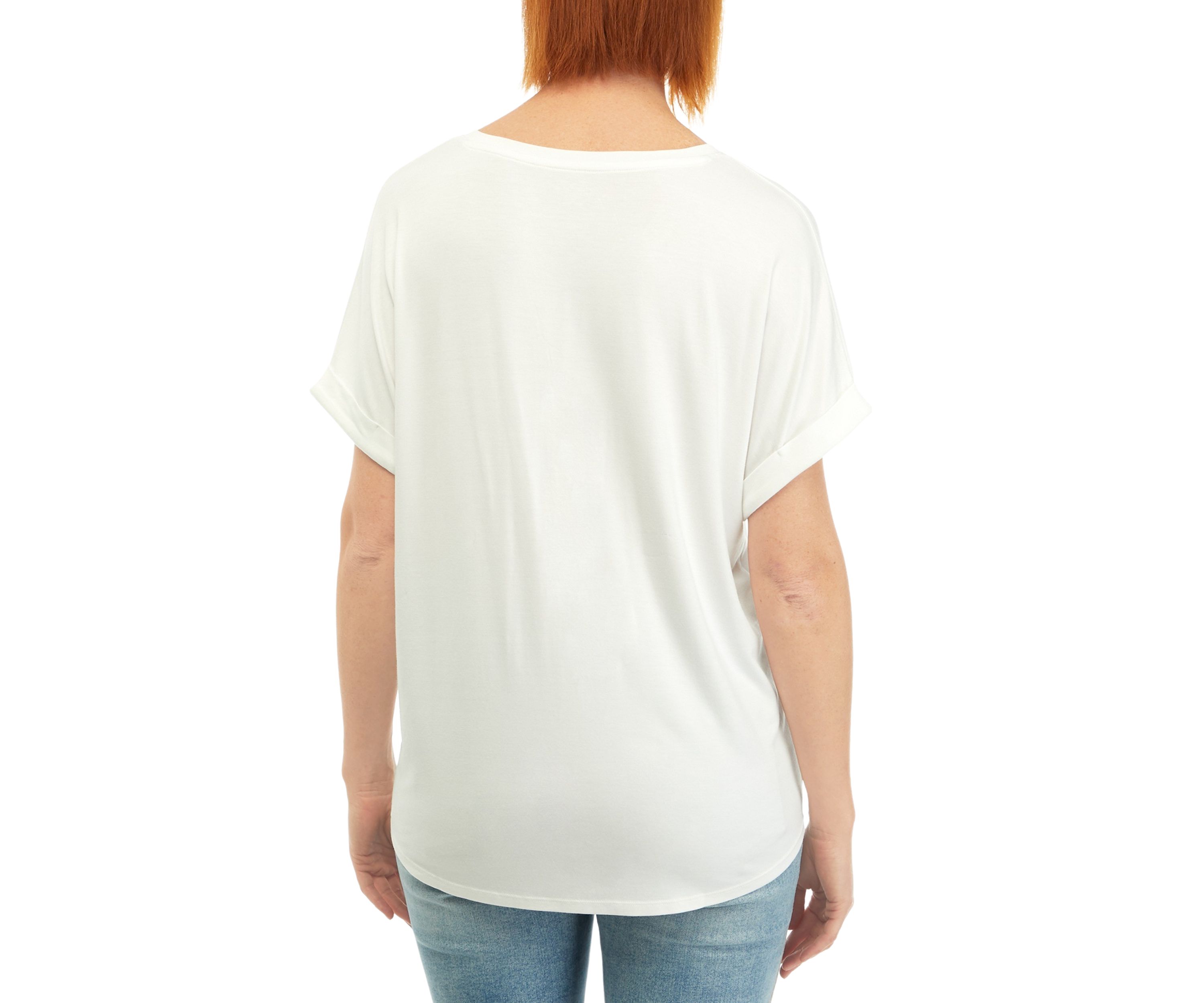 Womens Short Sleeve Luxe V-Neck T-Shirt
